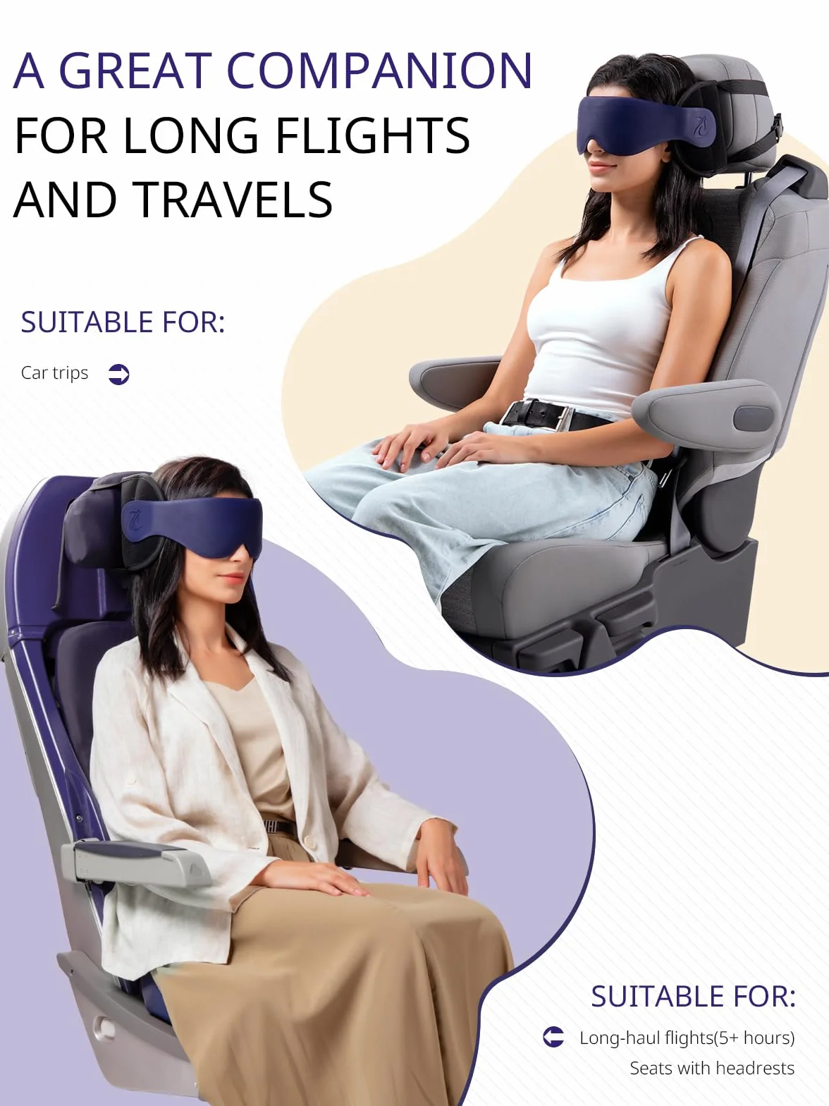 Oreiller de Voyage Cervical avec Masque 3D, Soutien de Tête 360°, Rouge