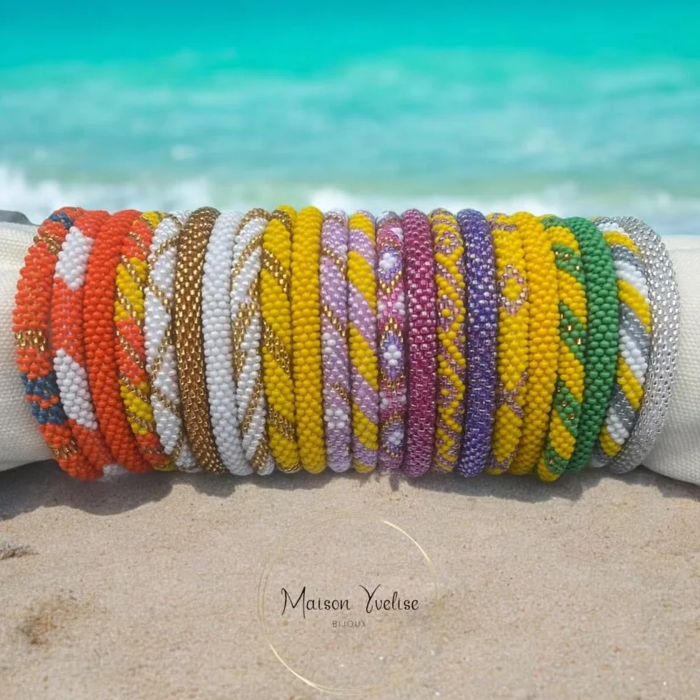 Yvelise Bracelet femme Népalais perles Fait main Authentique