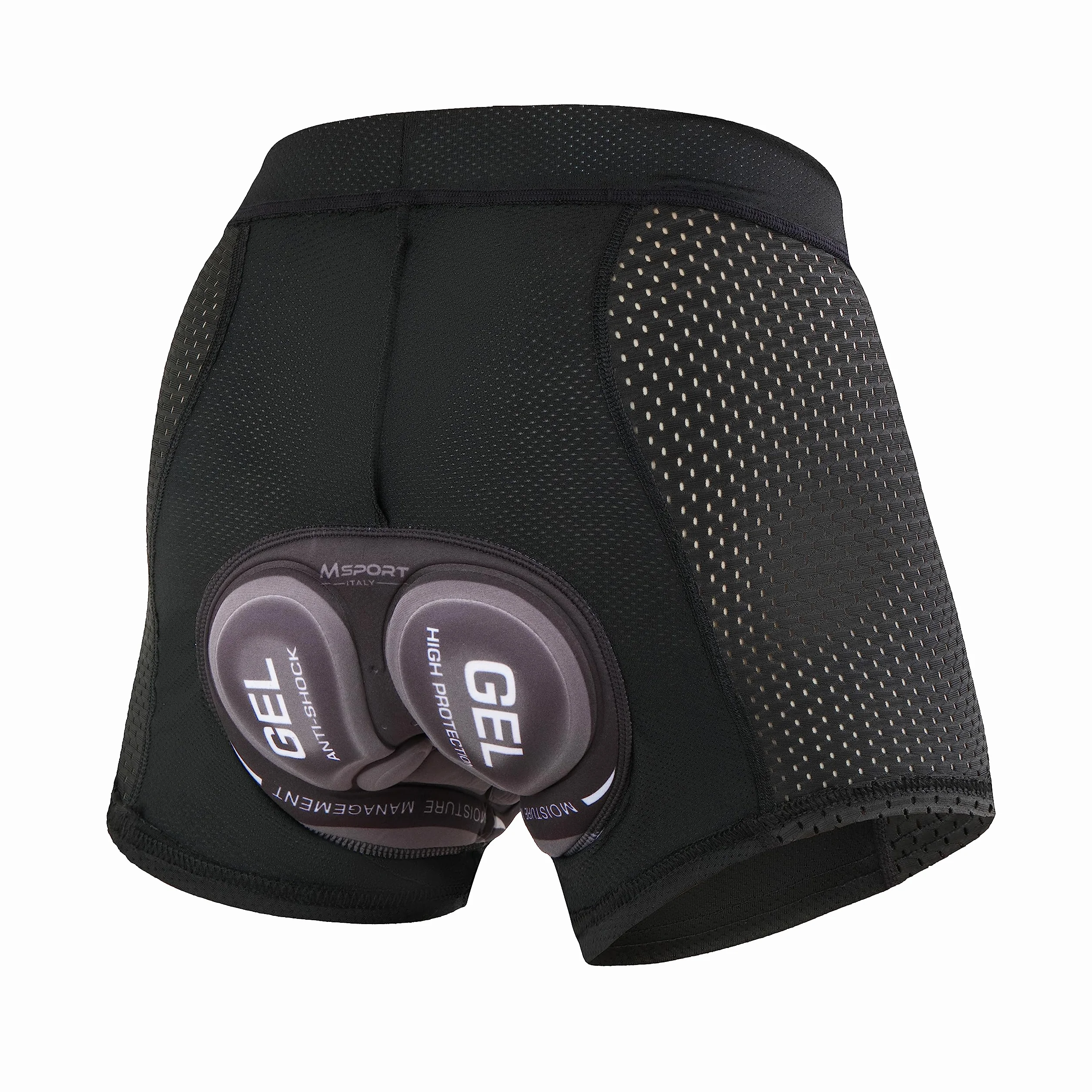 Msport Shorts de Cyclisme avec Rembourrage en Gel 3D – Respirants, Séchage Rapide