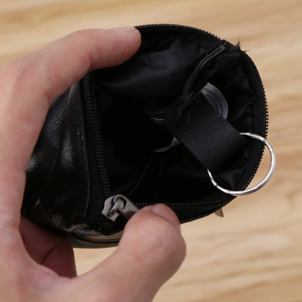Portefeuille en Cuir Noir avec Porte-Monnaie, Porte-Cartes et Porte-Clés pour Homme et Femme