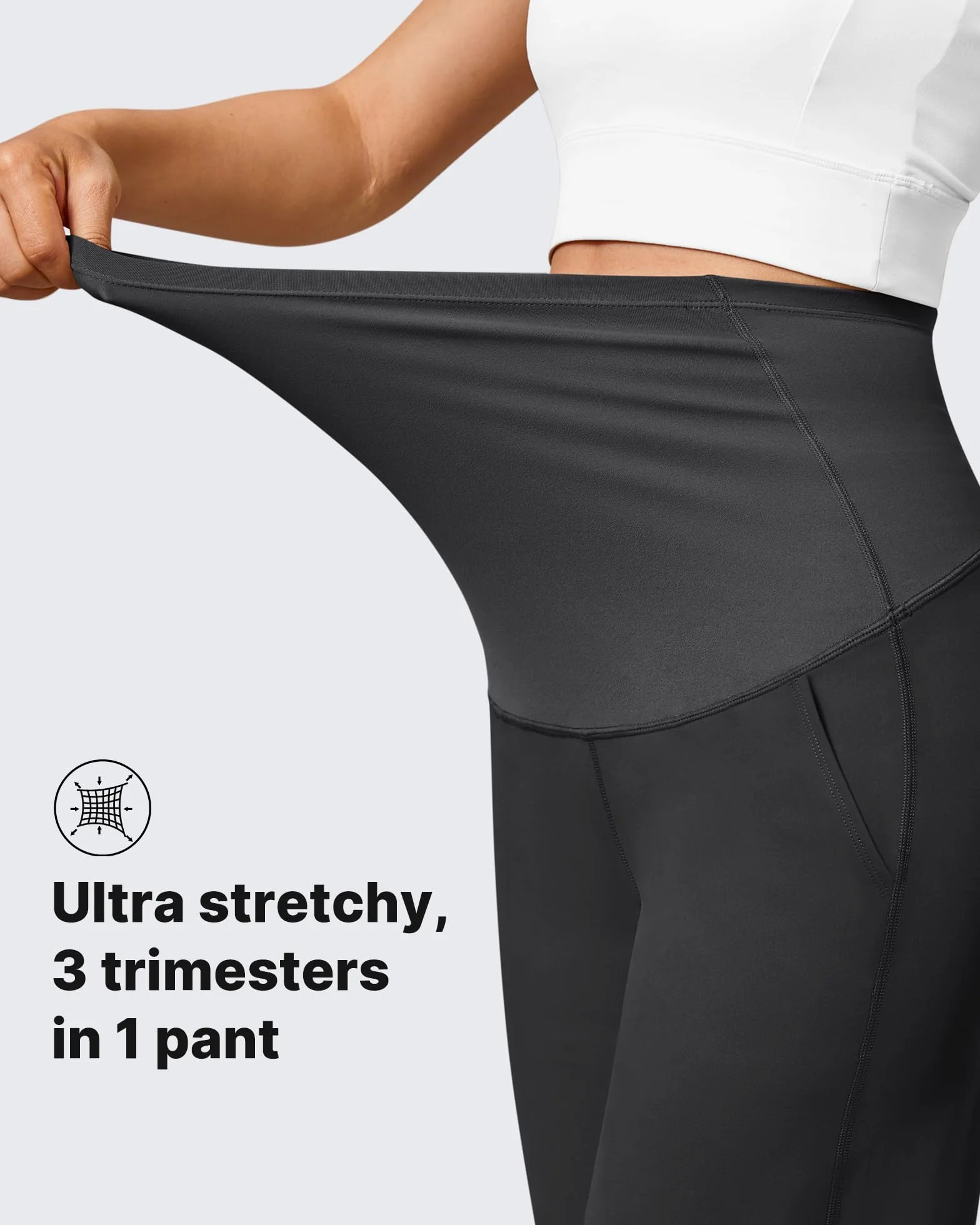G4Free Capris de yoga à jambes larges, pantalon court extensible avec poches
