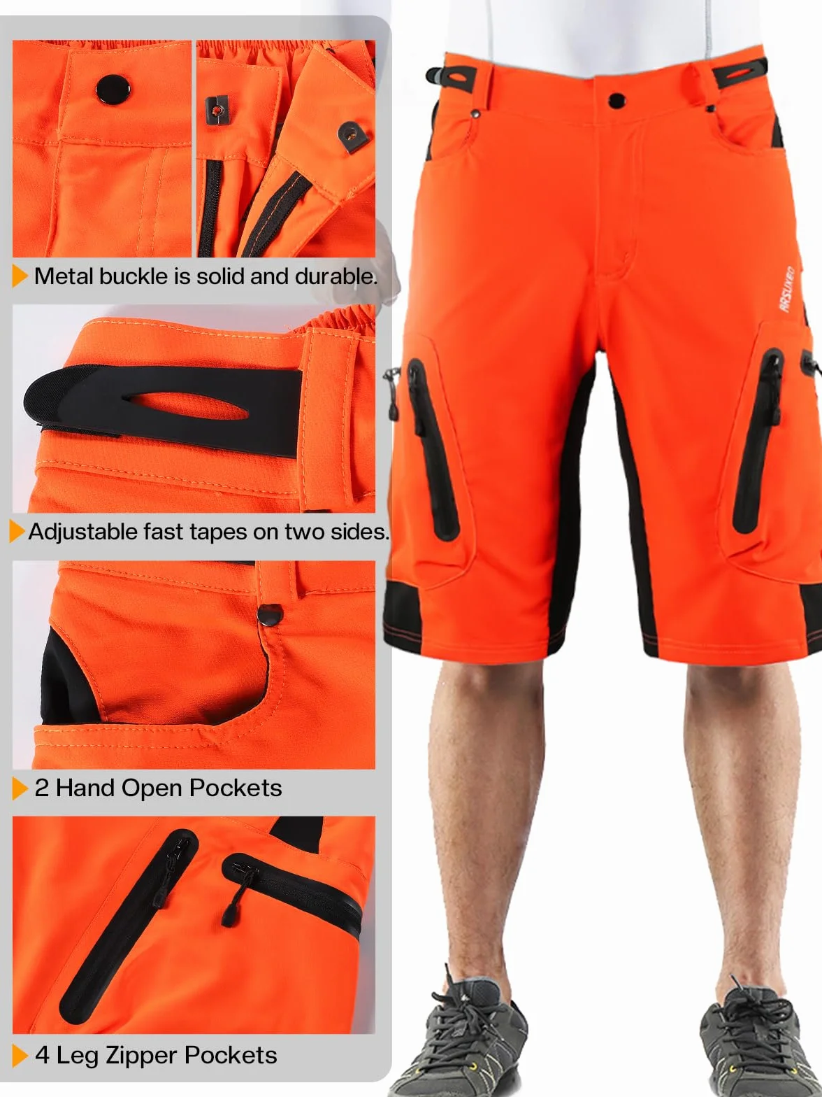 ARSUXEO Short de Cyclisme Homme VTT Résistant à l'Eau
