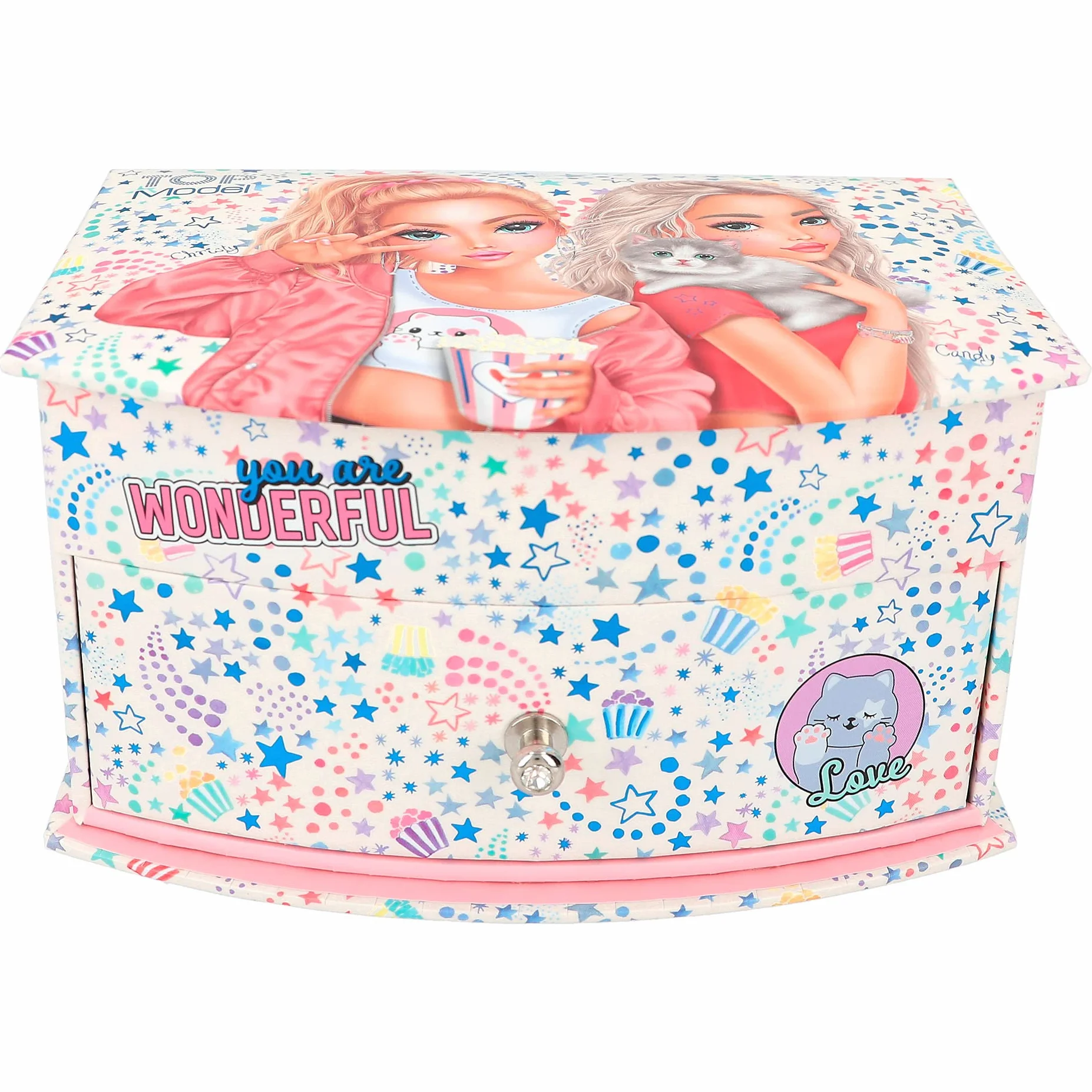 Depesche TOPModel Cutie Star Boîte à Bijoux Rose avec Miroir