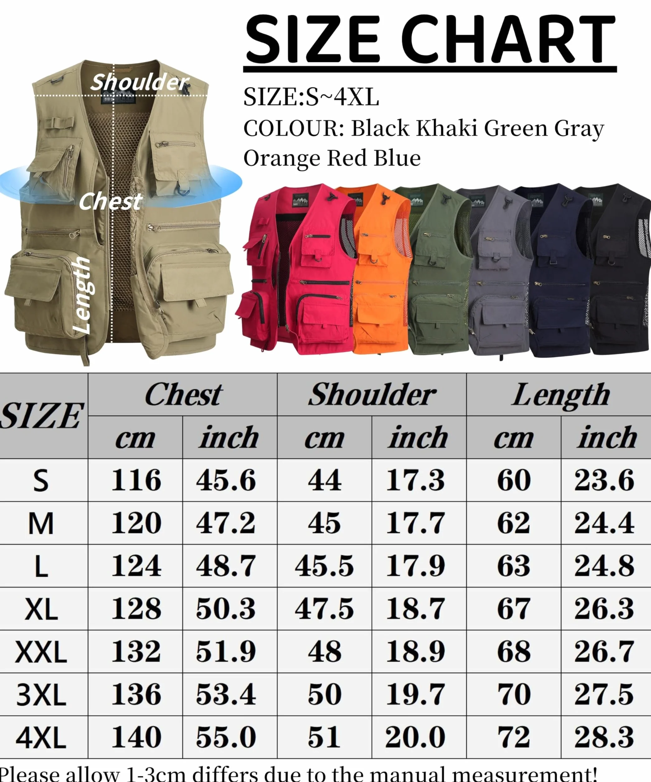 Gilet de pêche Homme Plein air Multi-Poche Séchage Rapide Respirant Sans Manches Camping Chasse Photographie