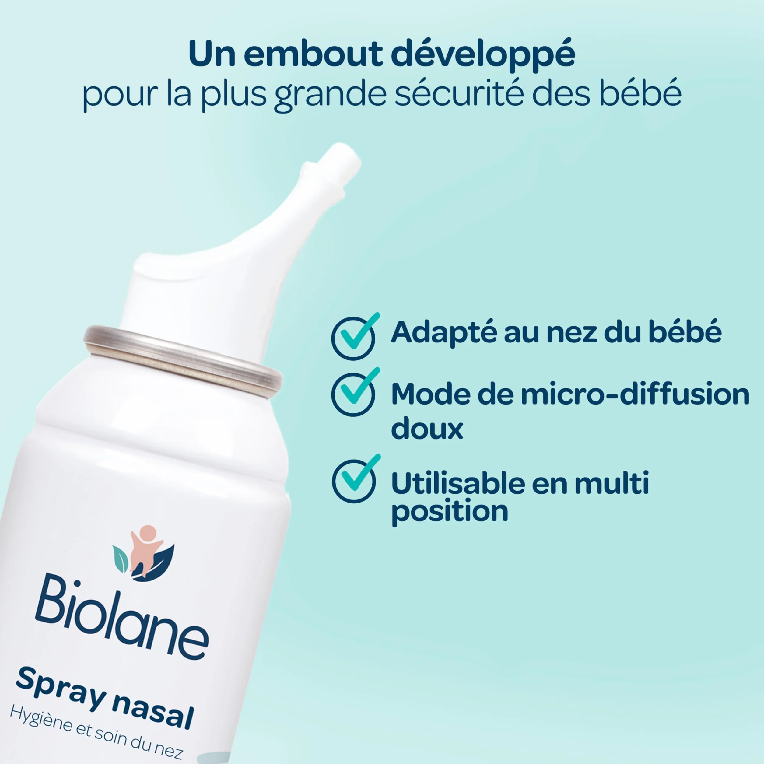 BIOLANE Spray Nasal Eau de Mer thermale Bébé Hygiène et Soin du nez 100% Naturelle Dès 6 mois Fabriqué en France