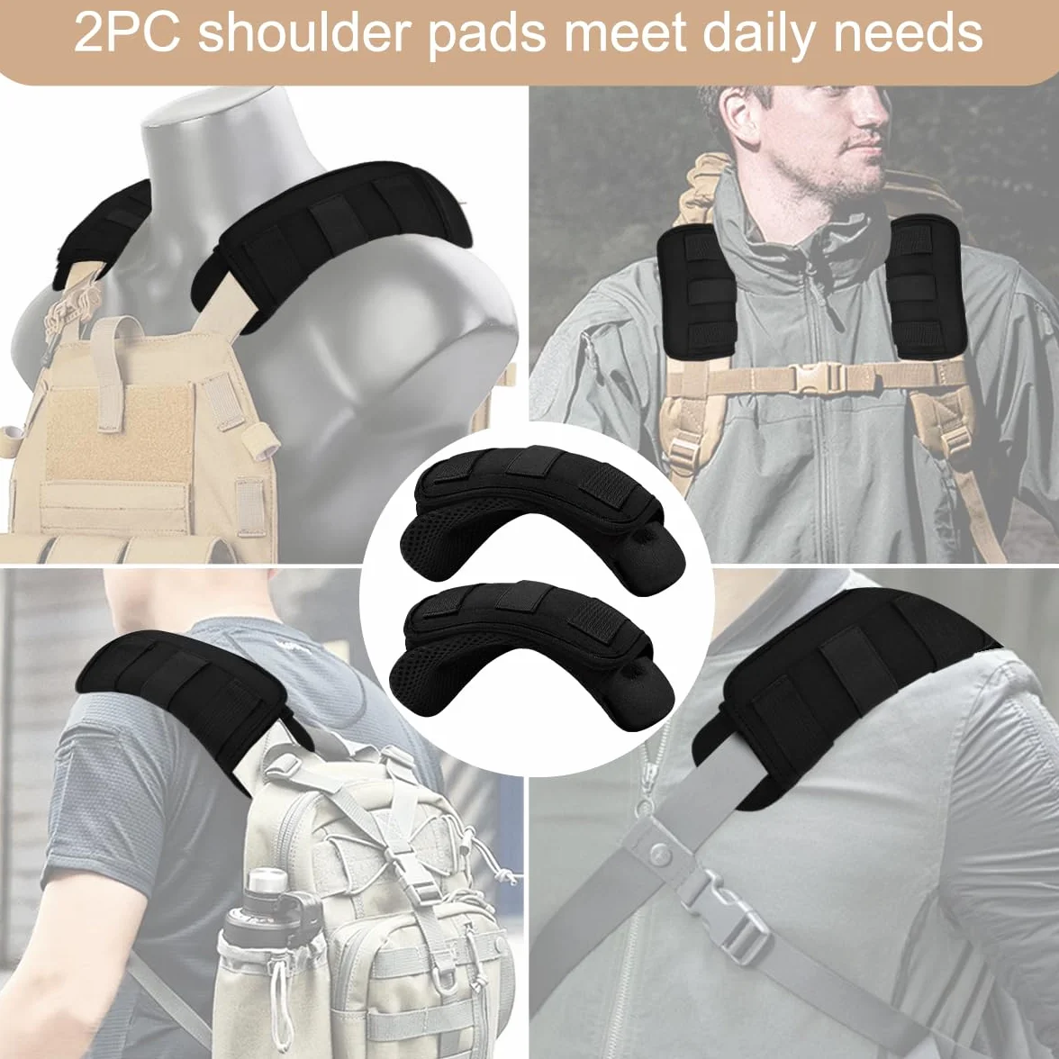 ZINZ Paquet de 2 Épaulettes Larges Universelles avec Coussin Ultra épais pour Sac à Dos