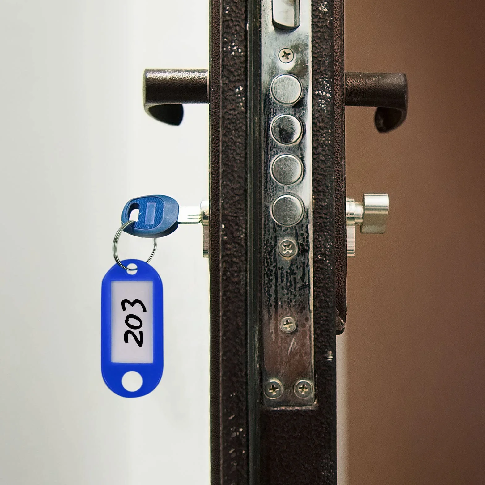 Porte Clef Etiquette Plastique 6 Couleurs Inscriptibles pour Clés Maison Bagages