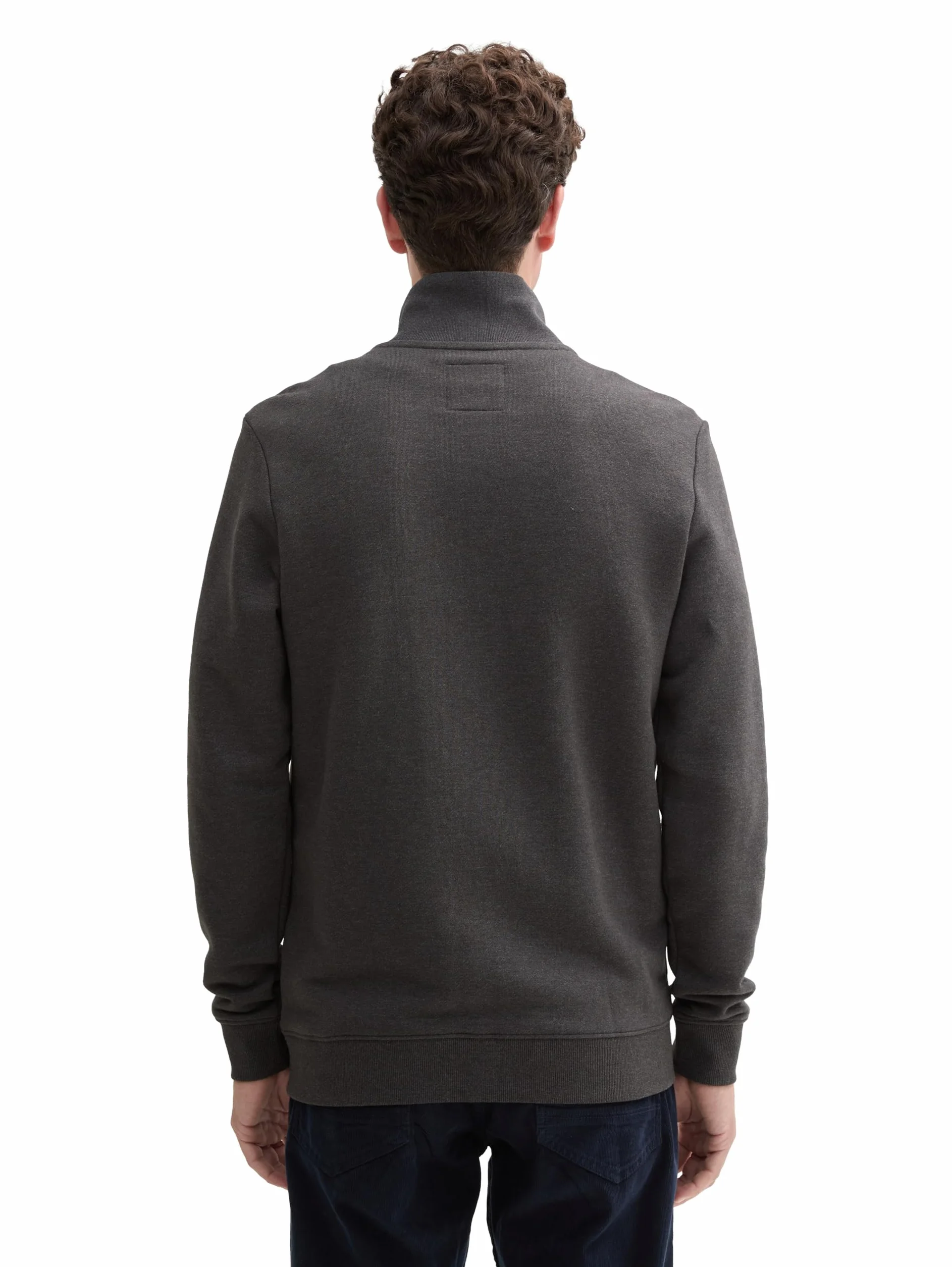 TOM TAILOR Hommes Veste sweat à col montant