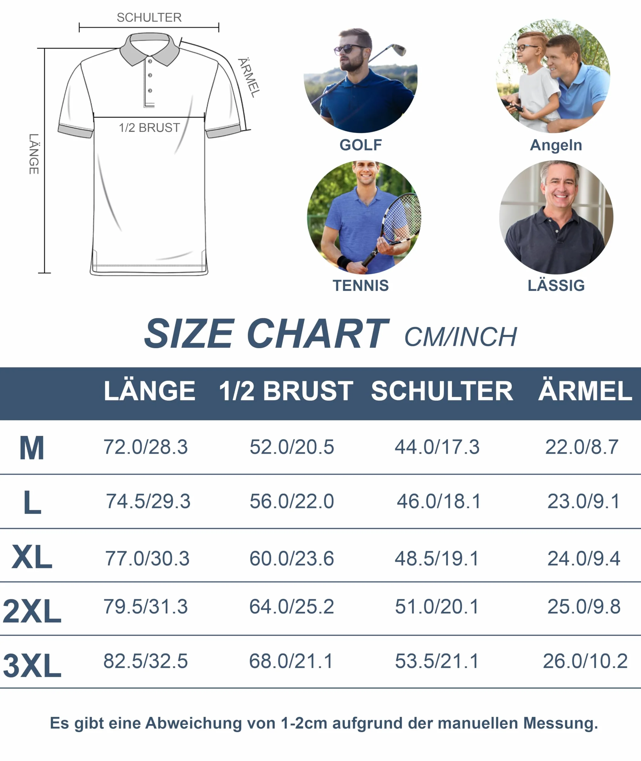 Polos Homme Manches Courtes Sport Tennis Shirt Respirant Fonctionnel avec Poche Chemises Eté Golf Extérieur Slim Fit Polo Hommes Golf Poche Poitrine Regular Fit Tshirt