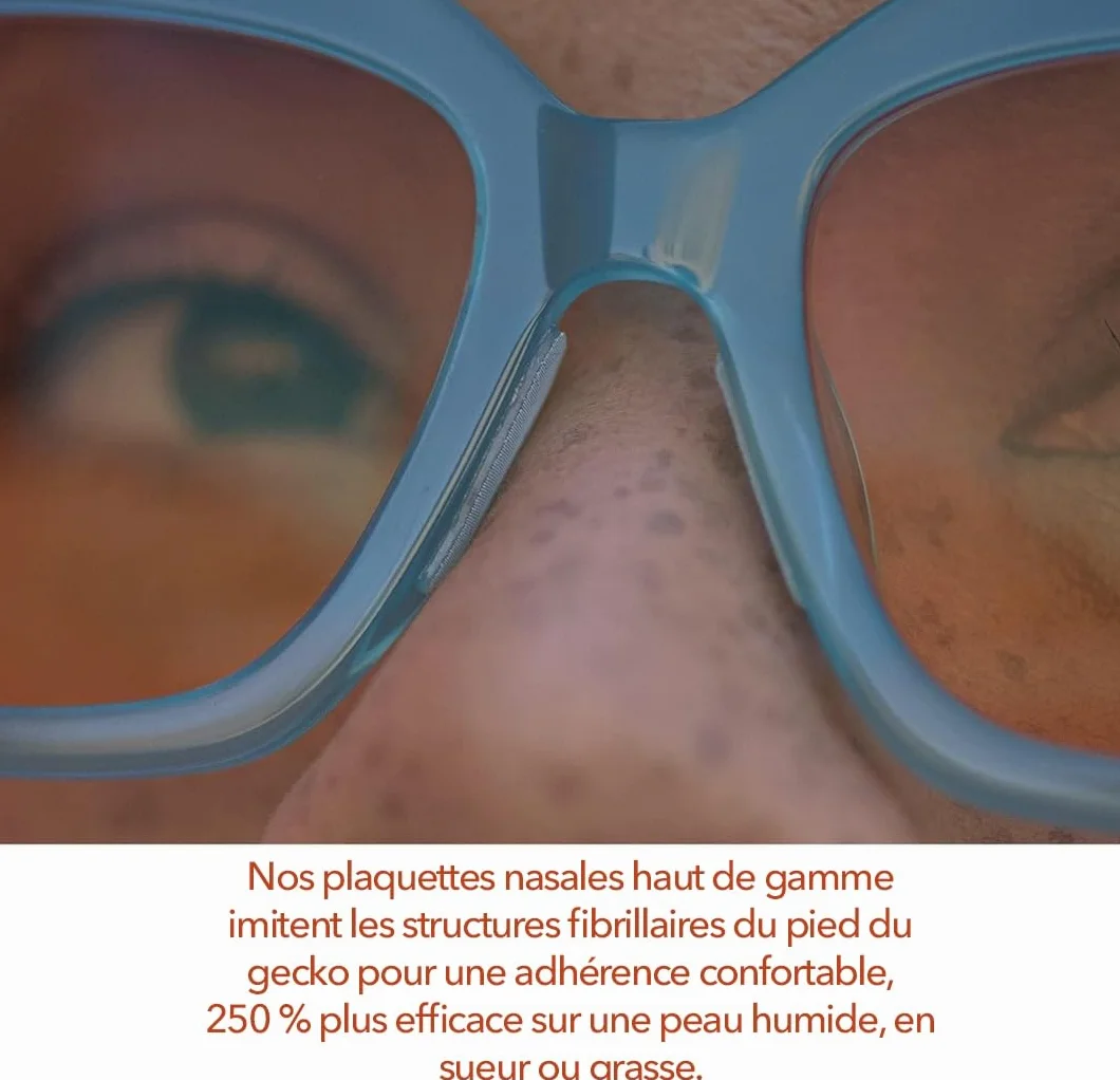 Setex Gecko Grip Plaquettes de Nez pour Lunettes 5 Paires Transparentes Antidérapantes 1 x 7 x 16 mm