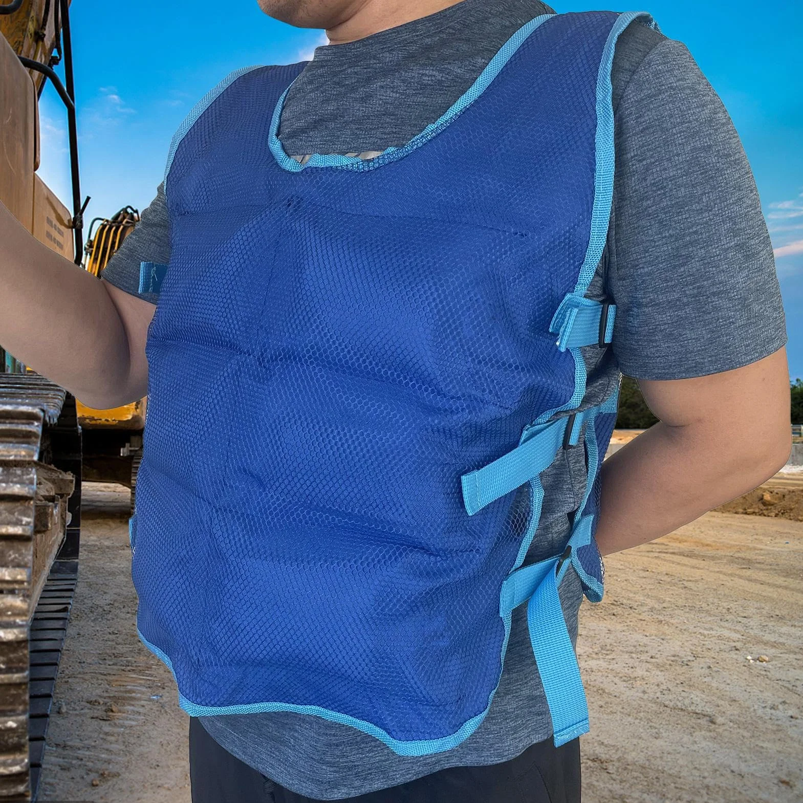 Gilet Rafraîchissant 12 Packs Réglable pour Pêche Cyclisme Course Cuisine