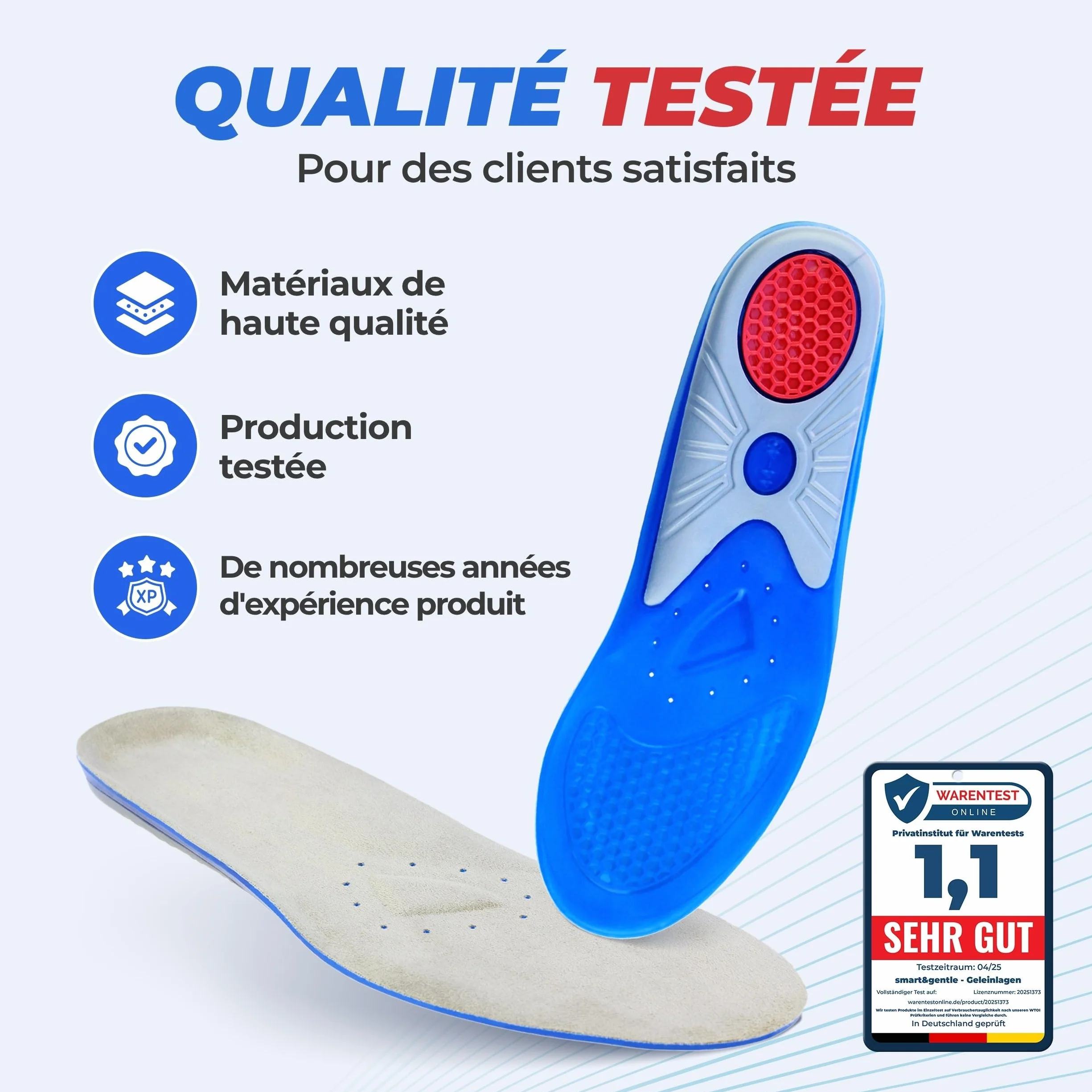 Semelle gel homme/femme sport travail - Semelles chaussures confort antidérapantes aéré amorti chocs