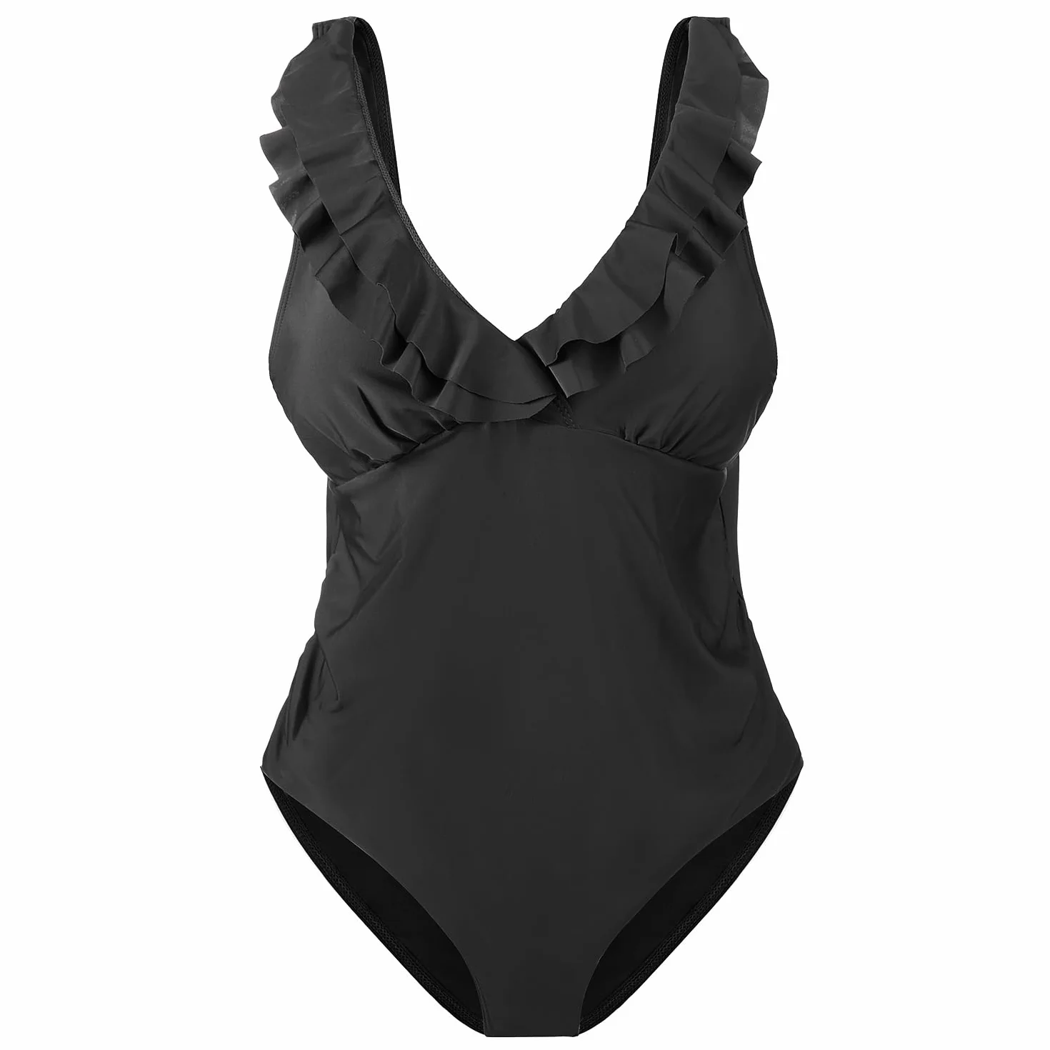Maillot de Bain Grossesse Une Pièce Col V Haute Taille Push-up Monokini de Maternité