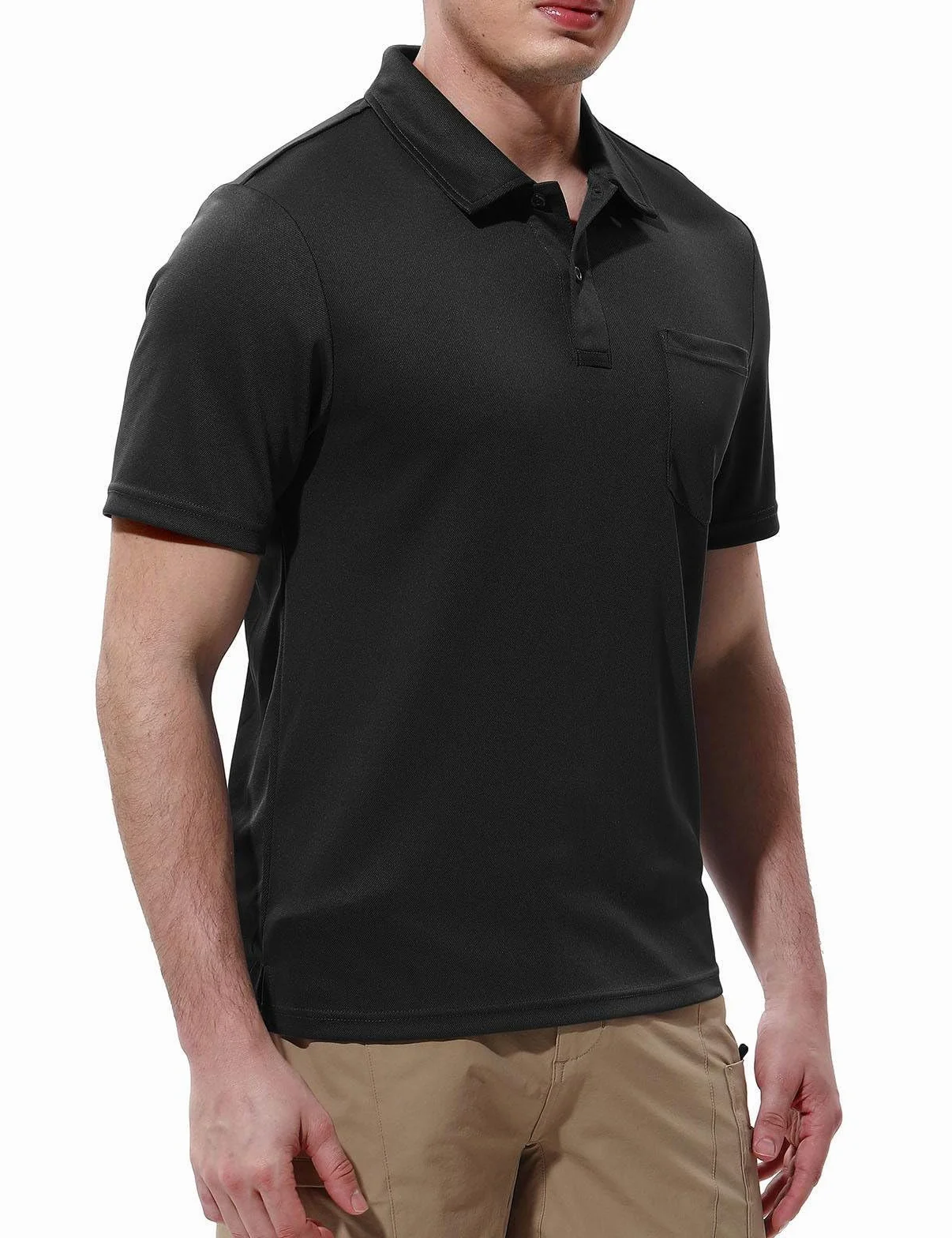 Polo à manches courtes pour homme avec poche de poitrine - Polo d'été - Coupe ajustée