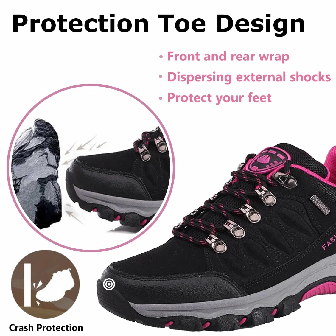 Chaussures de Randonnée pour Femme Légères Antidérapantes Noir Gris Violet Rose 36-42EU