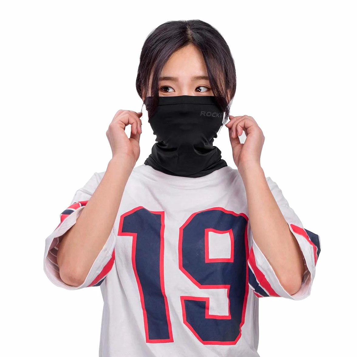 ROCKBROS Cache Cou Été en Soie Glace Cool Tour de Cou Frais Respirant Anti-UV Foulard Élastique Facekini Séchage Rapide pour Sport Plein Air