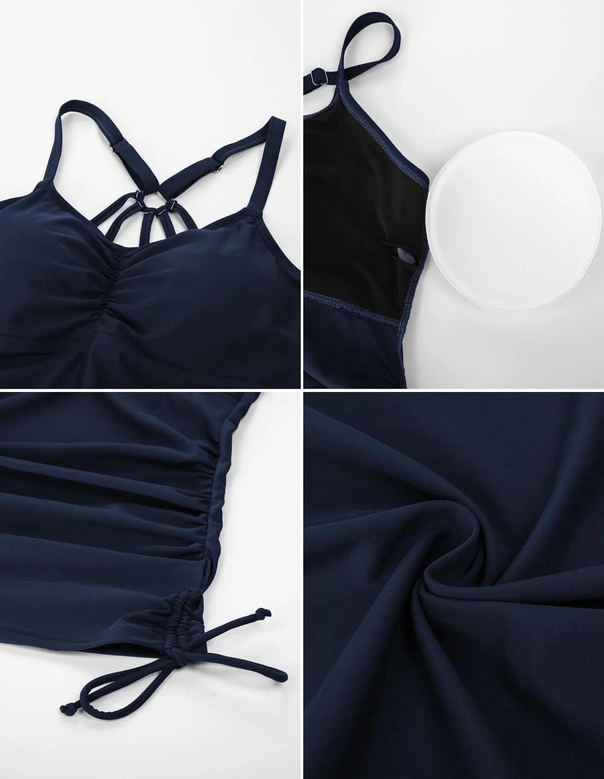 Maacie Maillot De Bain De Maternité Deux Pièces Dos Nu Bleu Marine XXL