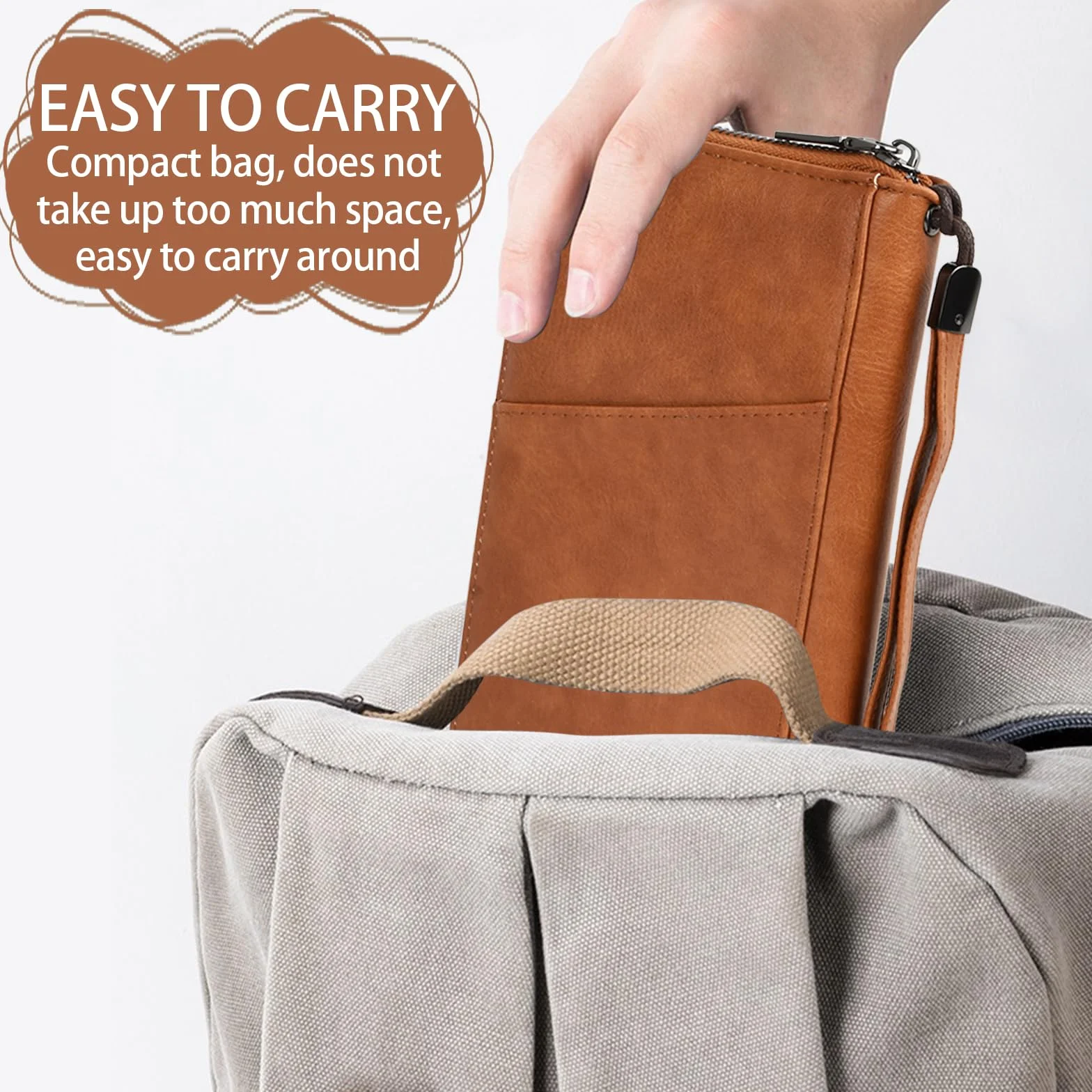 Portefeuille Passeport Cuir PU avec Blocage RFID Noir