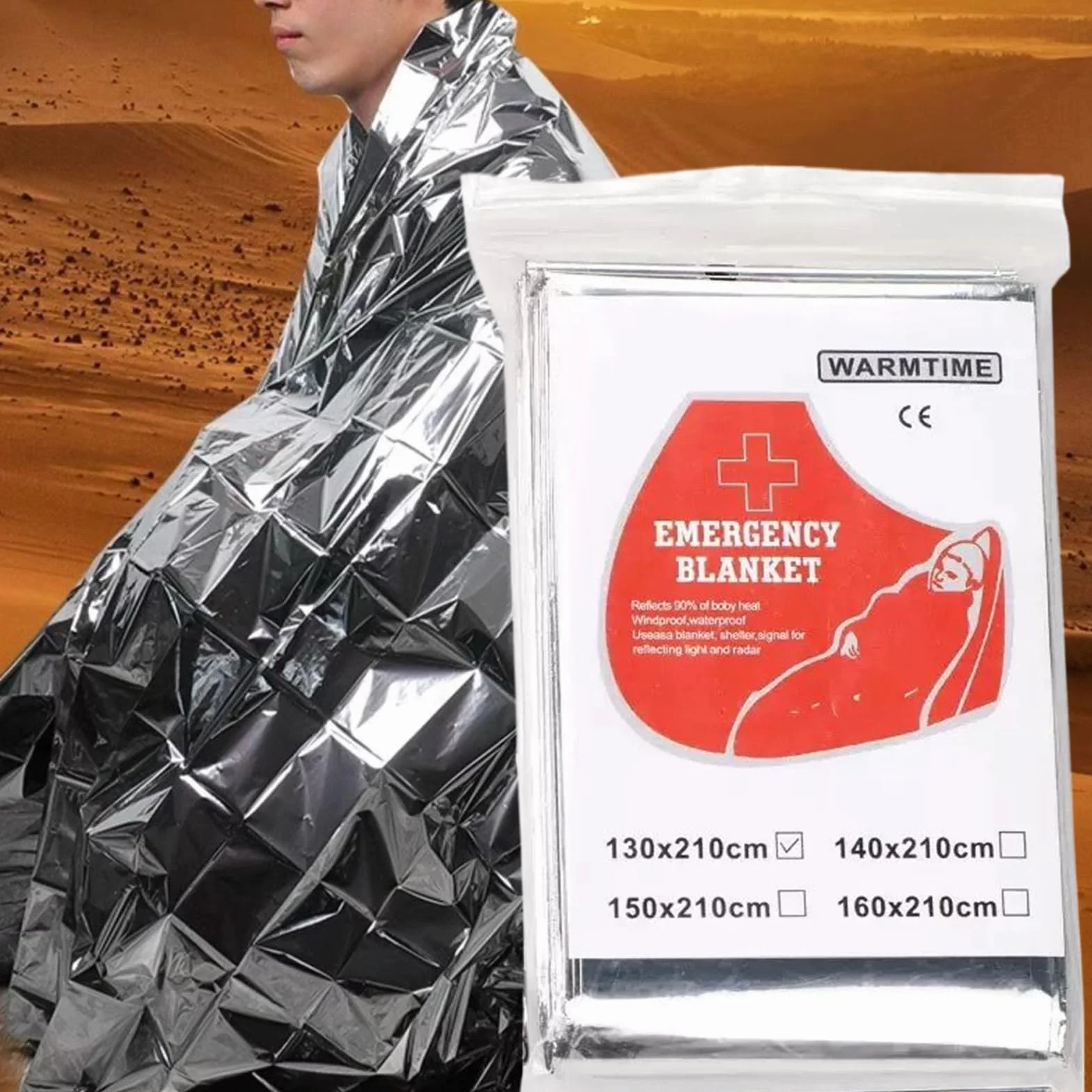 Couverture De Survie Thermique Spatiale Réutilisable pour Camping Randonnée Hiver