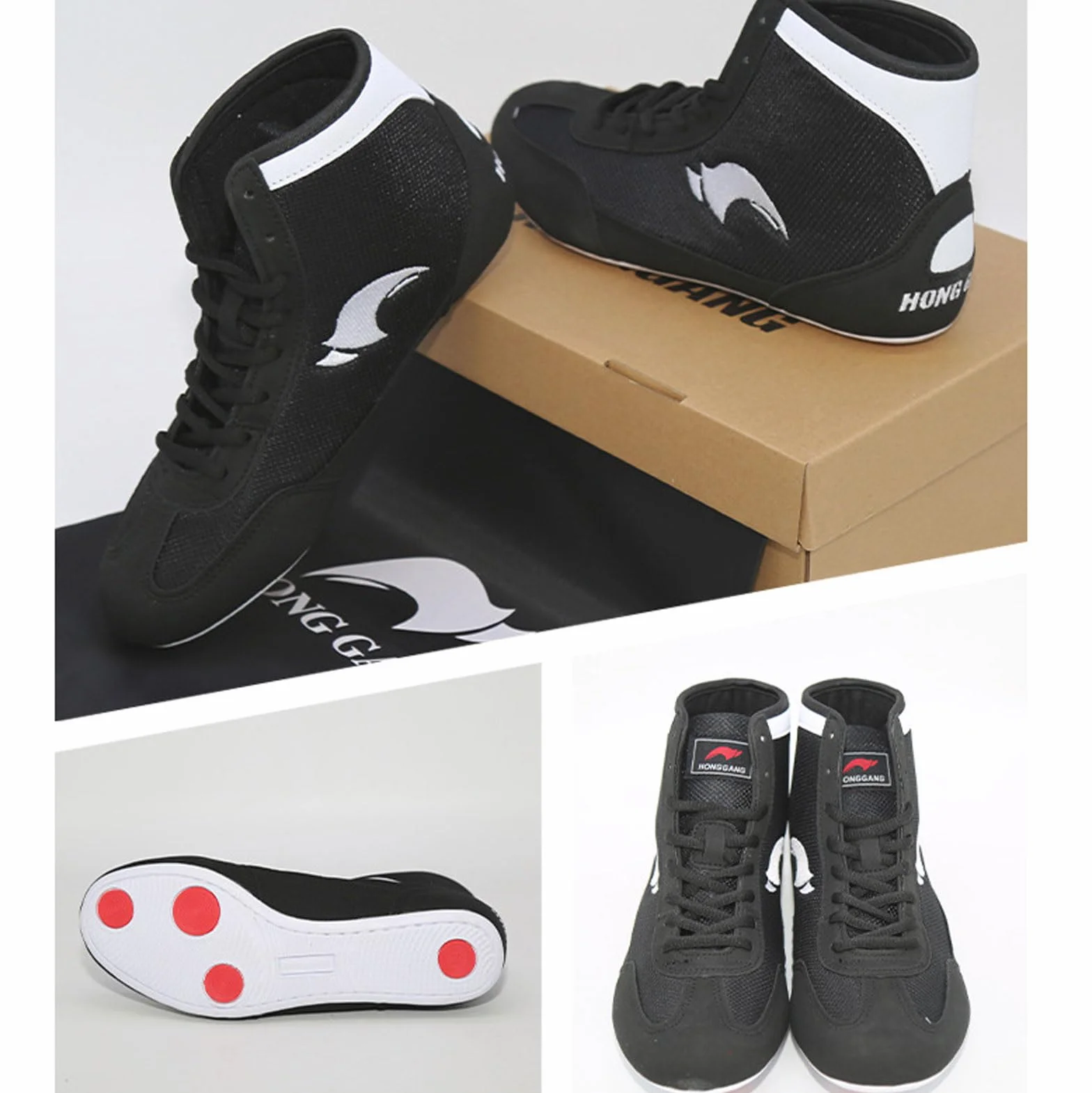 Chaussures de Boxe Mixte Respirant Antidérapant pour Taekwondo Kung Fu