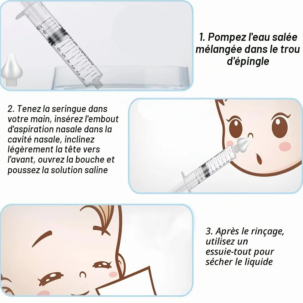 Irrigateur Nasal 10ml Professionnel Réutilisable 2 Pièces