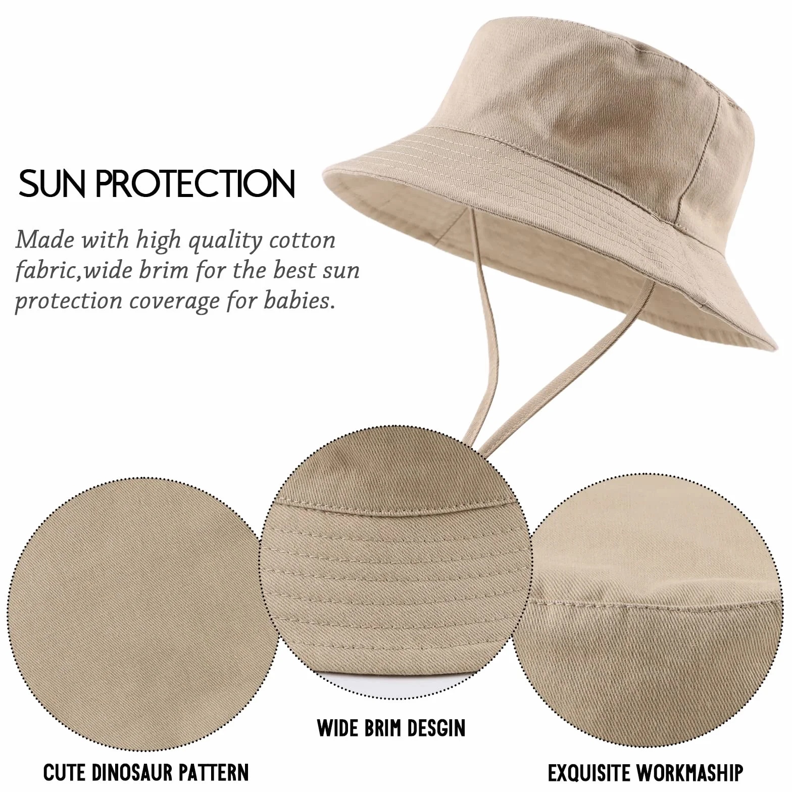 Chapeau de Soleil Bébé Enfant Anti-UV Réglable pour Garçon Fille