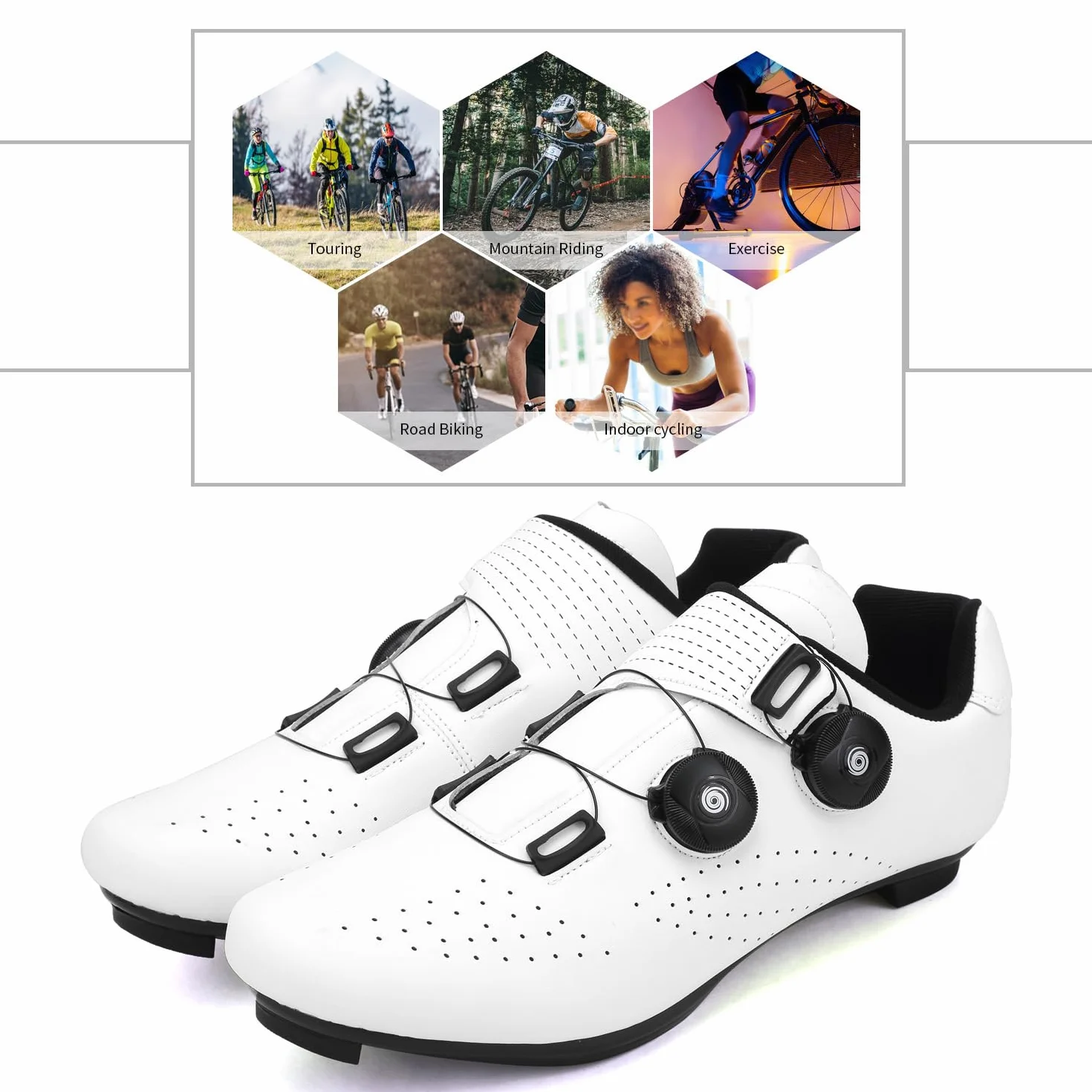 Hixingo Chaussures de Cyclisme Hommes Route Montagne SPD/SPD-SL Respirantes Semelle Dure Vélo