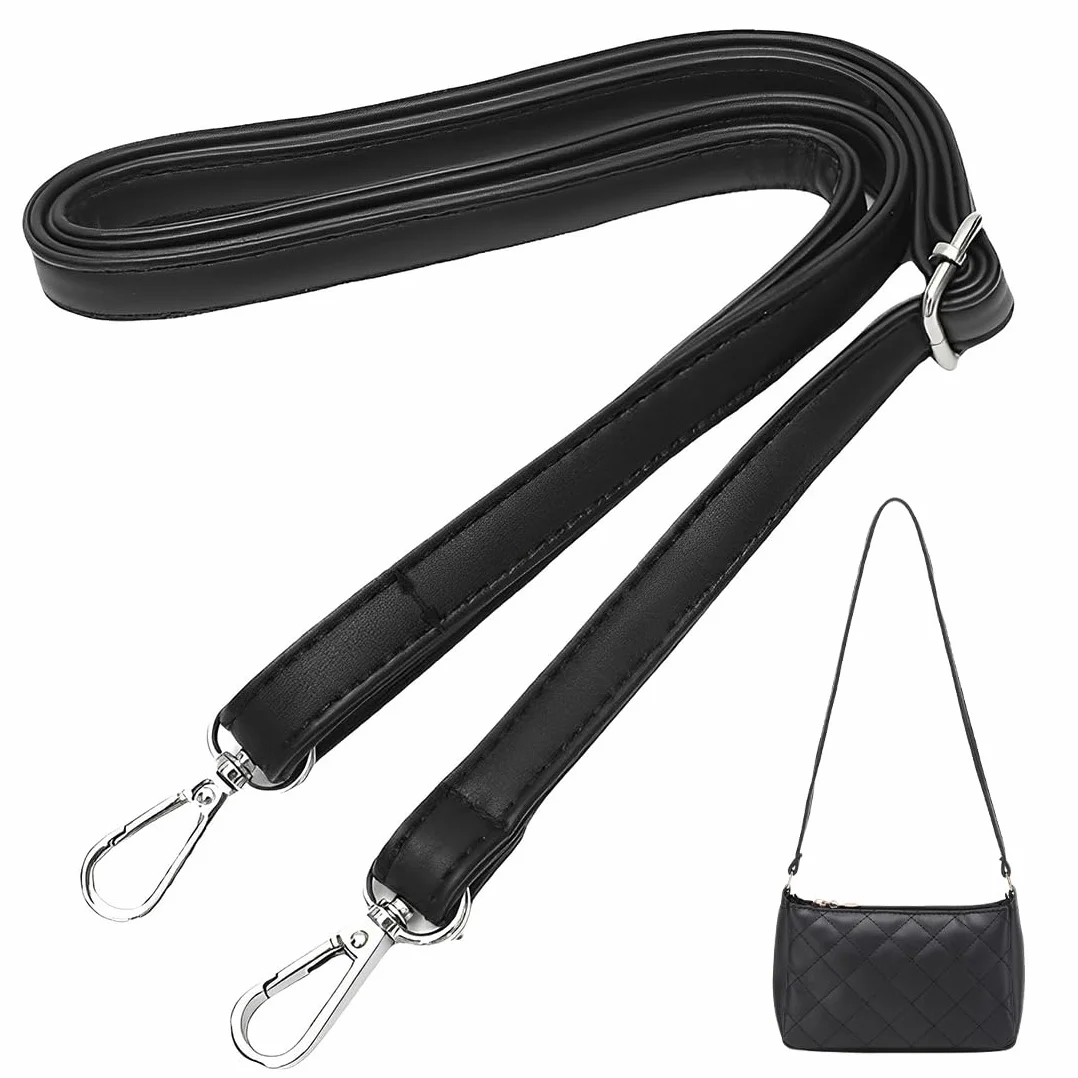 Bandoulière en Cuir Réglable Noire pour Sac Femme DIY
