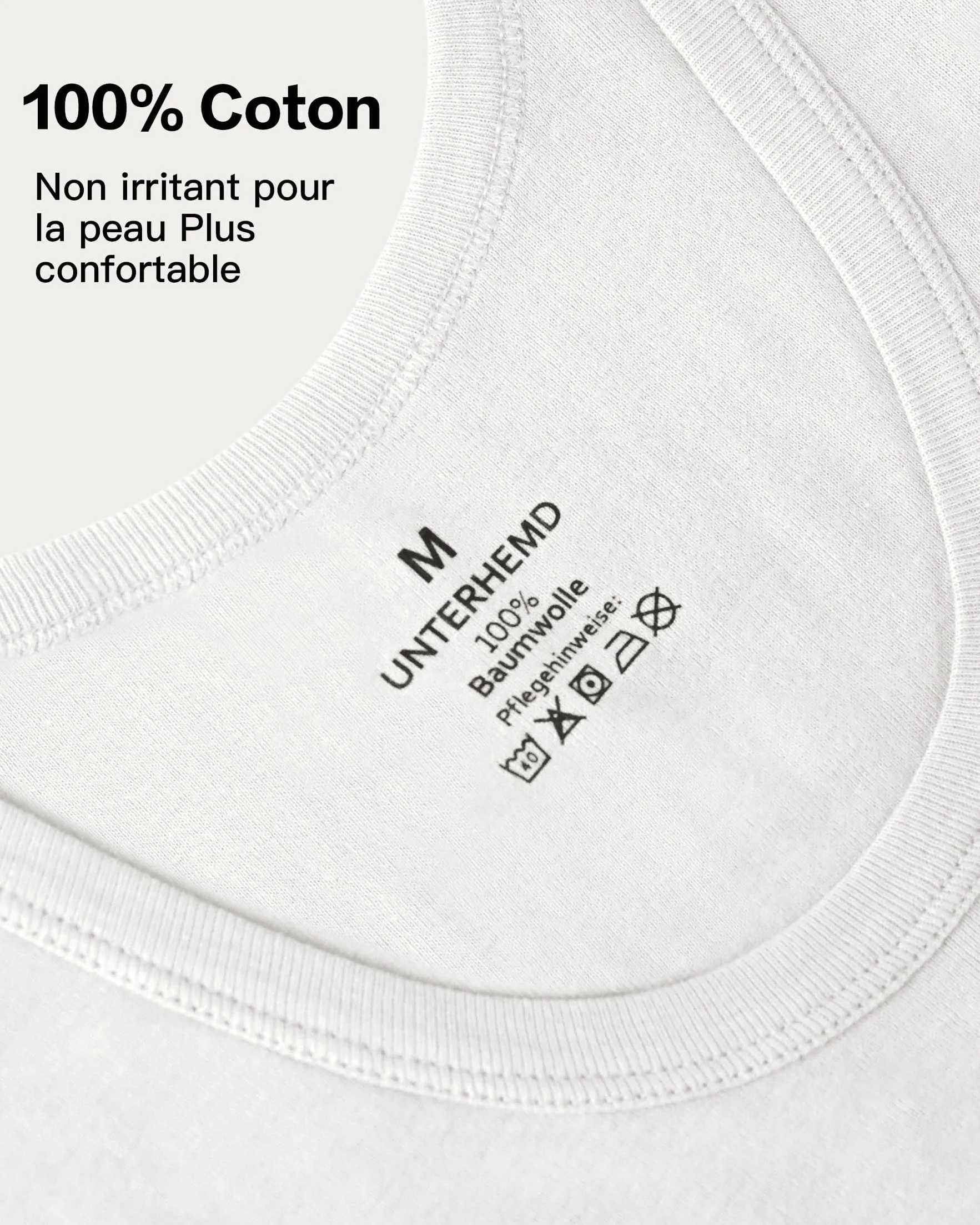 Débardeur Homme Lot de 3 - 100% Coton Maillot de Corps