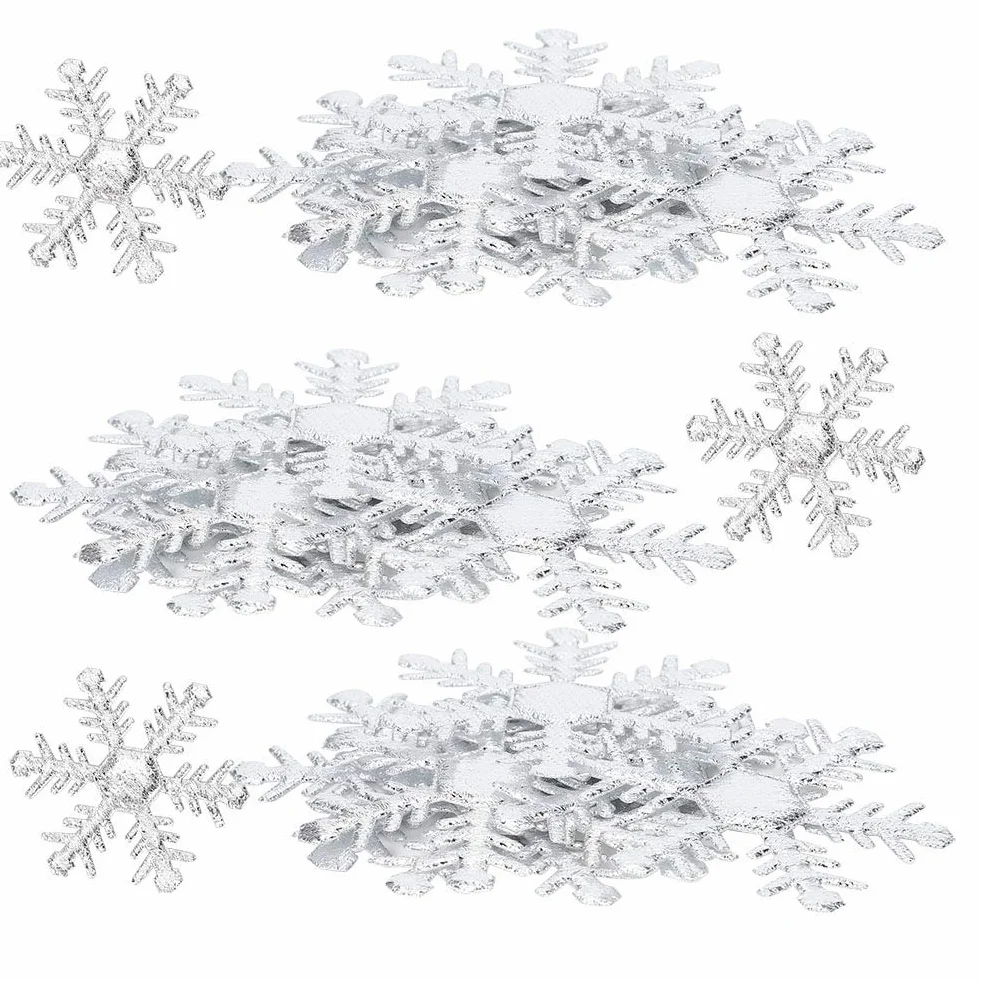 Flocons de Neige Argentés en Tissu Non Tissé pour Décoration de Noël et Mariages d'Hiver