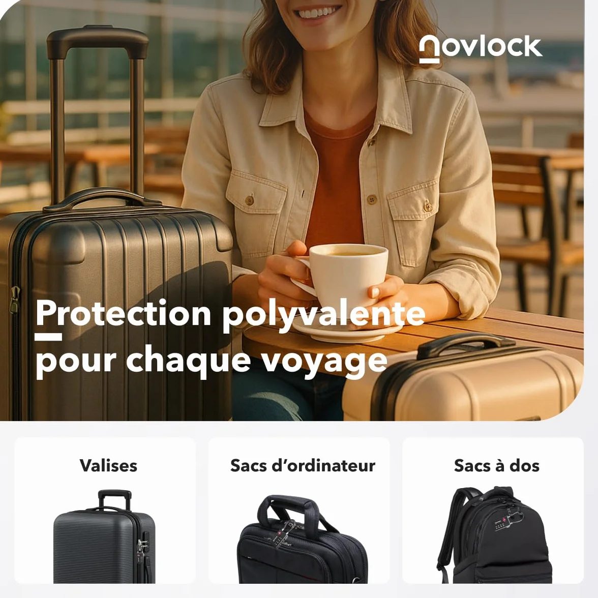 Cadenas TSA 4 chiffres Indicateur d'Ouverture Lot de 2 Noir pour Valise Bagage Cabine