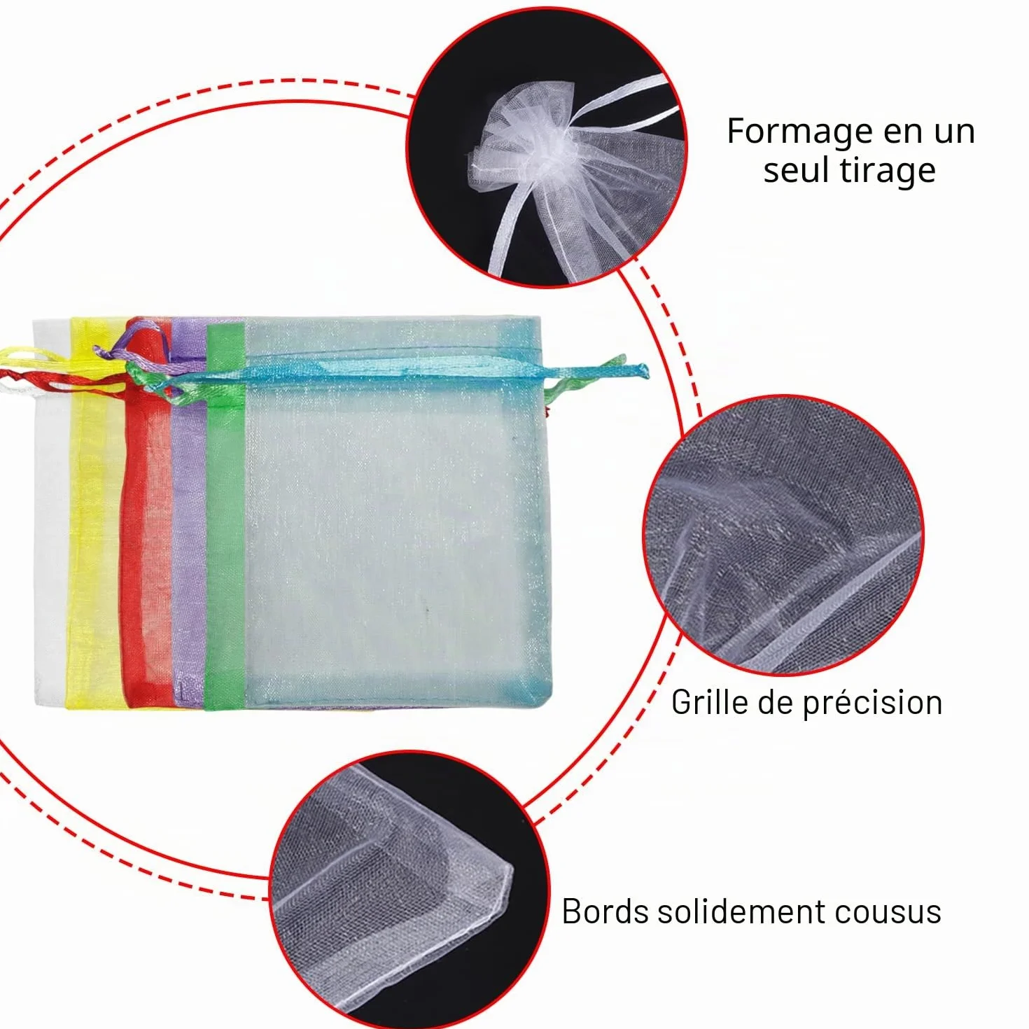 Lot De 60 Sachets En Organza 7 X 9 Cm Pochette Cadeau Mariage Sachets De Lavande Faveur De Mariage Six Couleurs