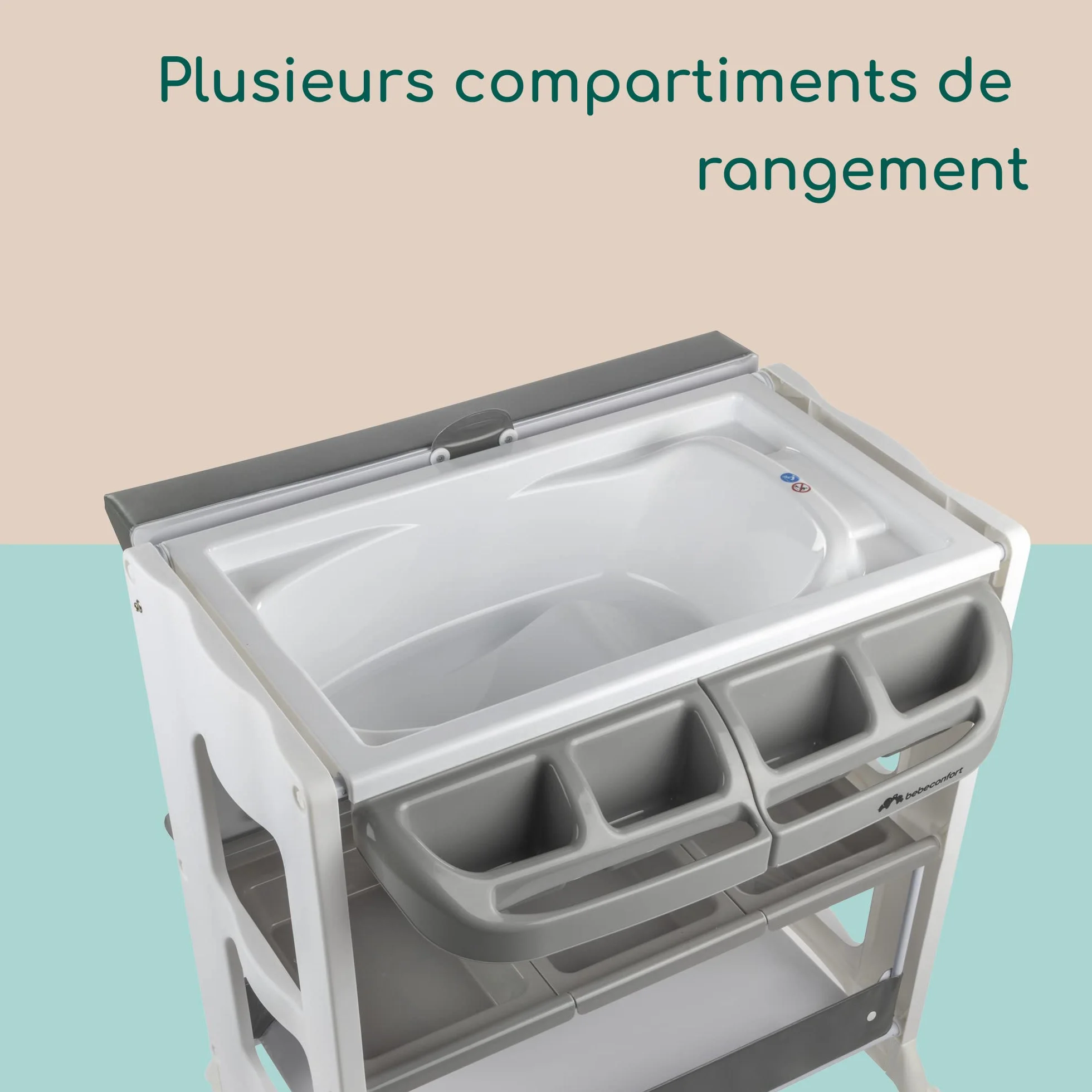 Bebeconfort Dolphy Baignoire Table à Langer Bébé 0-12 Mois 11 kg Gris