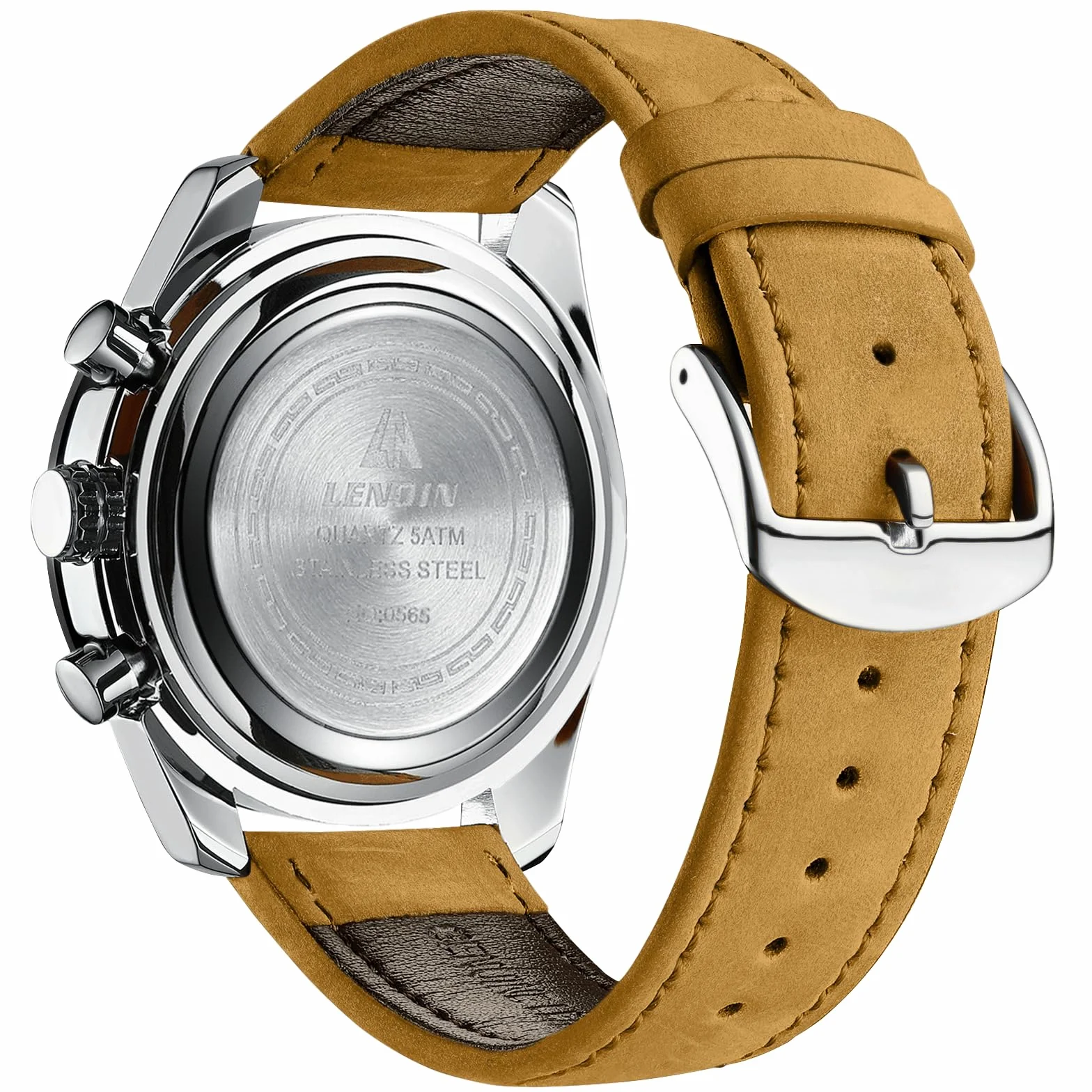 LN LENQIN Montre Homme Quartz Analogique 30m Étanche Cuir Montre d'Affaires