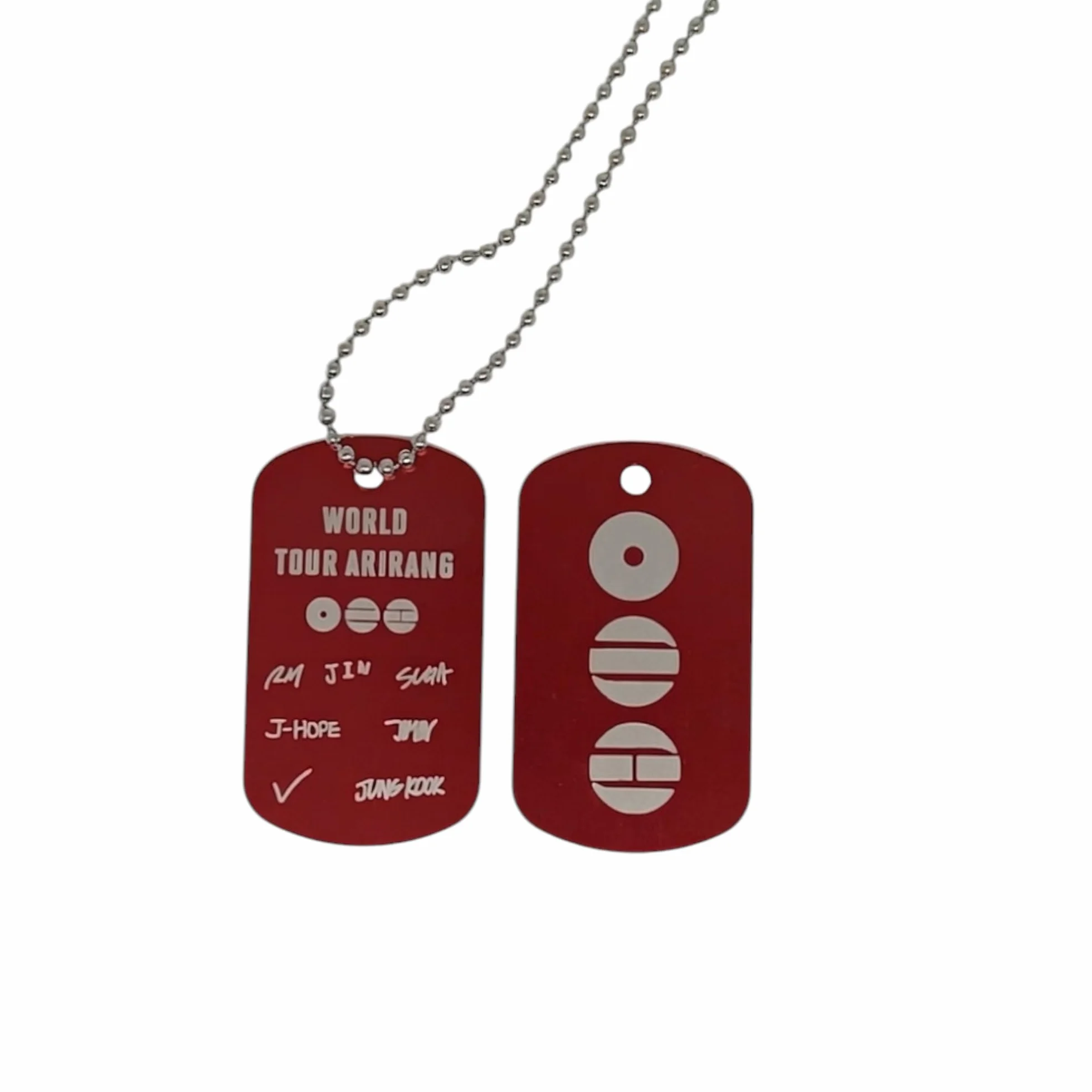 Plaque Aluminium Rouge Gravée Double Face Kpop BangTan Sonyeondan World Tour Arirang 90 cm