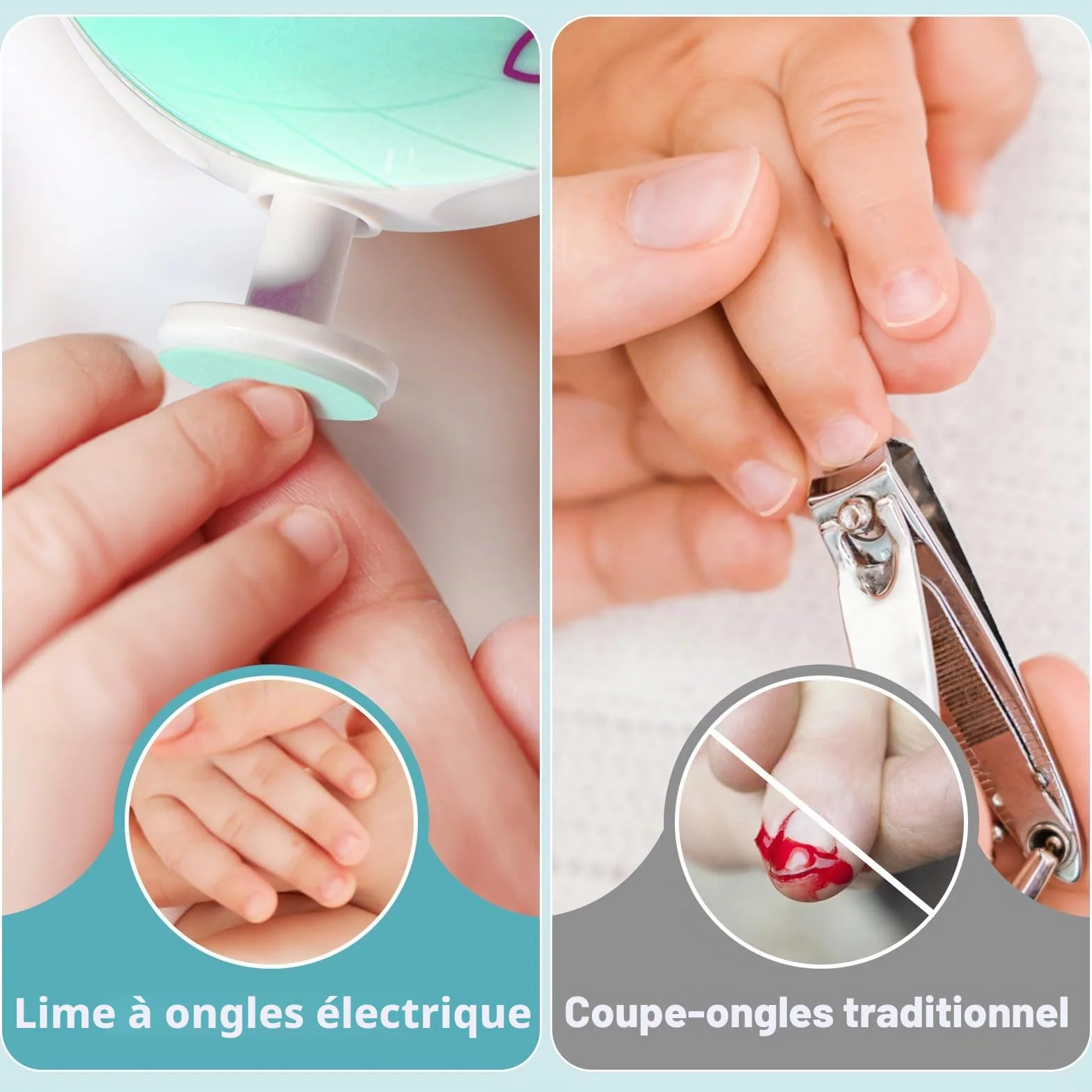 Blendura Lime Ongle Bebe Electrique 6 En 1 Pour Enfants Vert