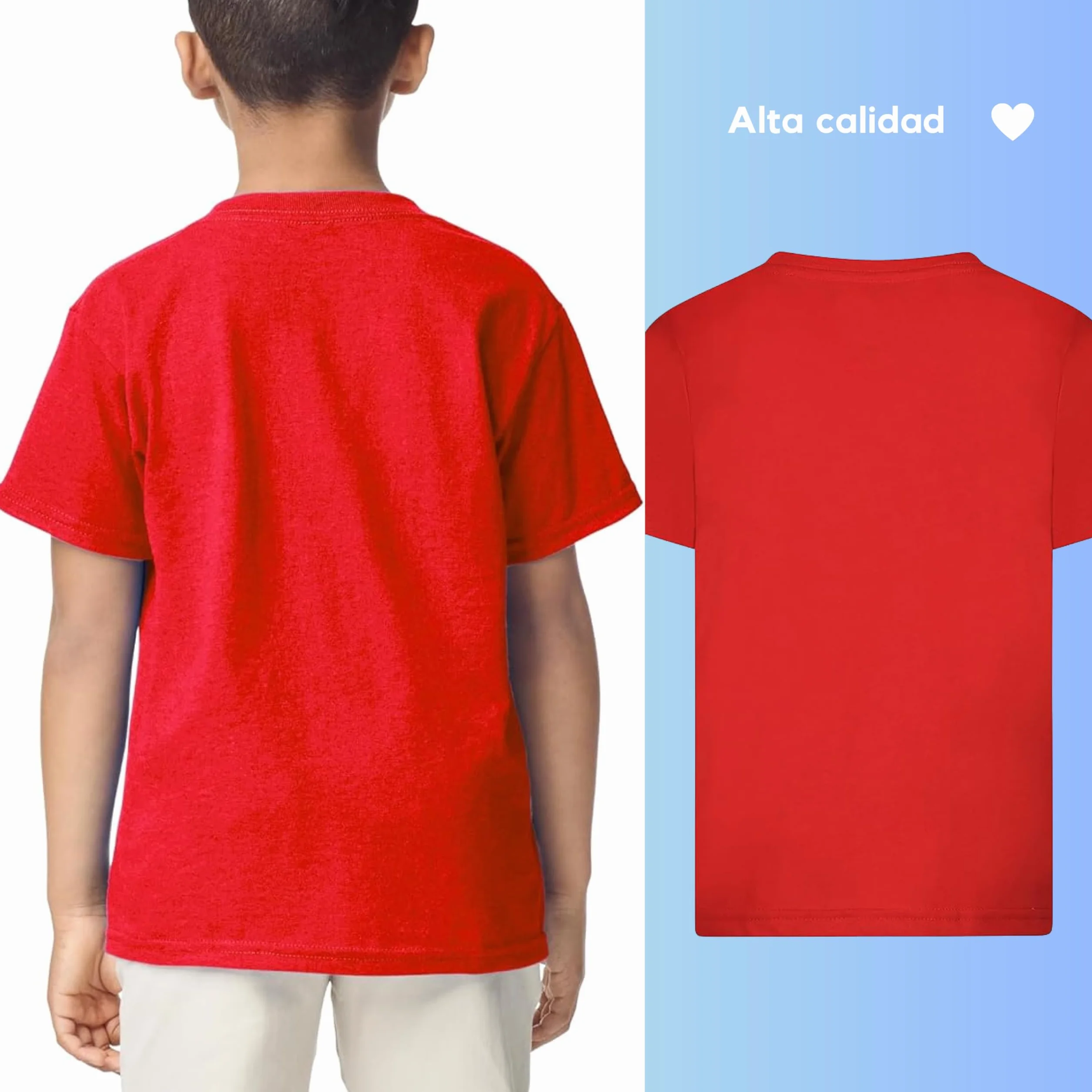 T-Shirt Enfant 100% Coton Manches Courtes Col Rond Tailles 1-15 Ans
