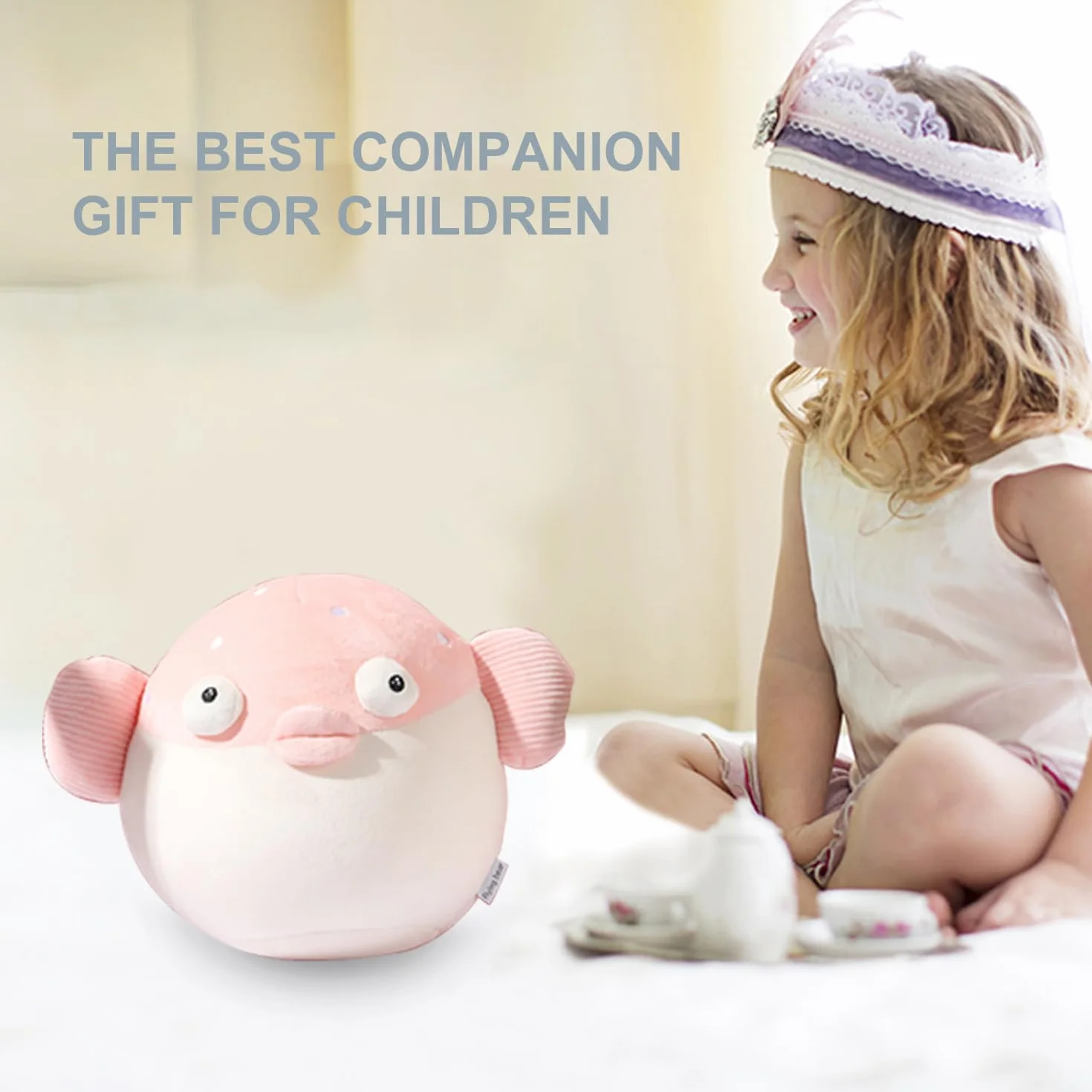 Oreiller de Voyage 2 en 1 Enfant Animal Peluche Oreiller Cervical Forme U Poisson