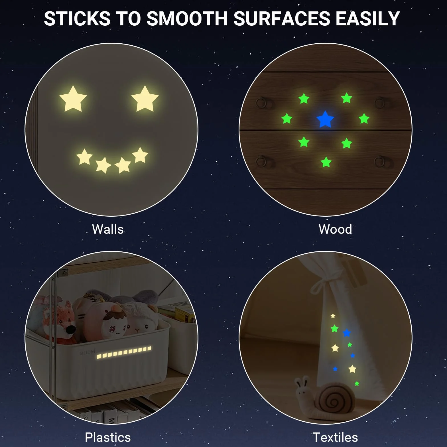 Etoile fluorescente 740 Stickers muraux enfants phosphorescentes auto-adhésives plafond décoration chambre