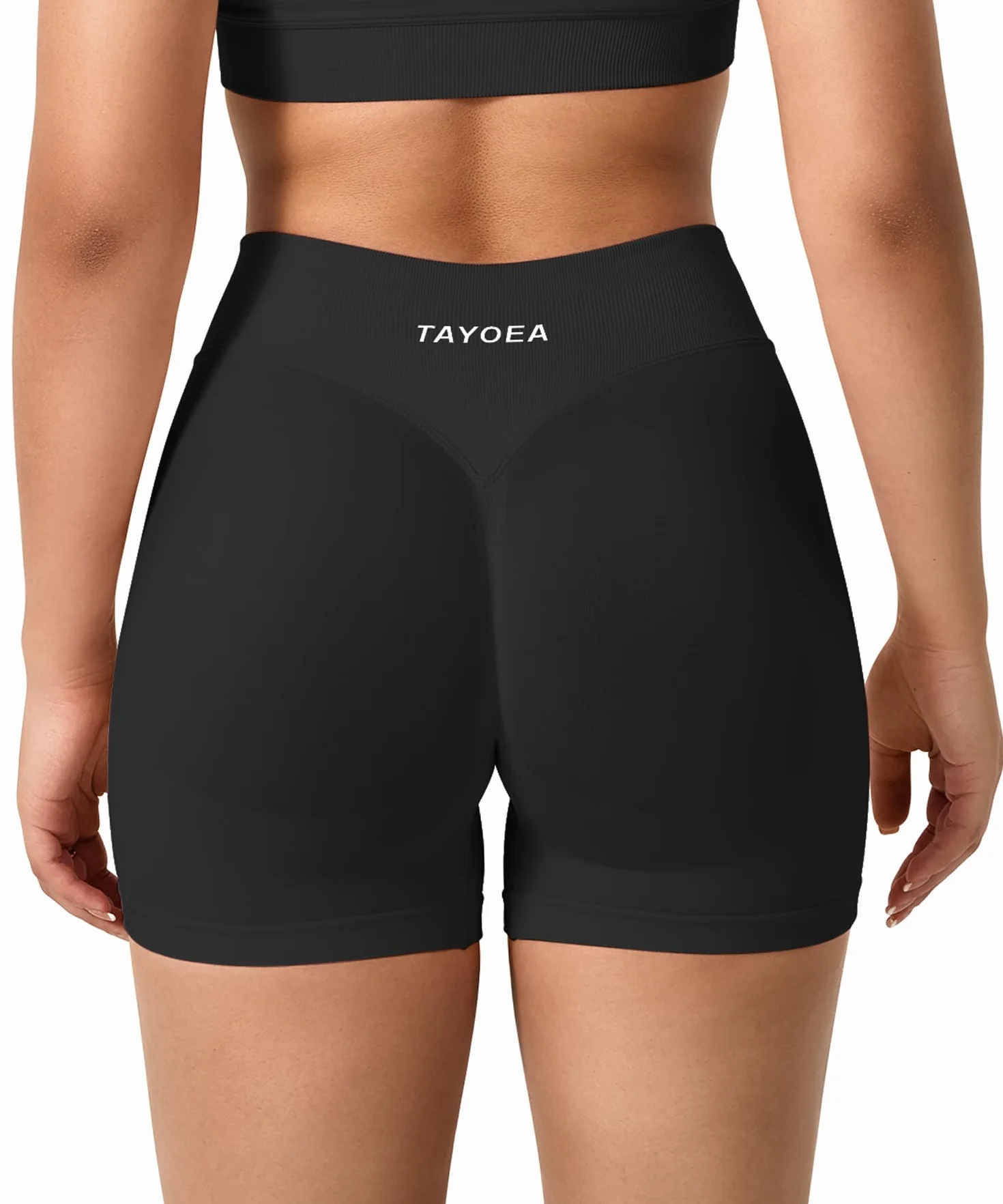 TAYOEA Short de Sport Femme Scrunch Pantalon Push Up Court Butt Lifting Gym sans Couture