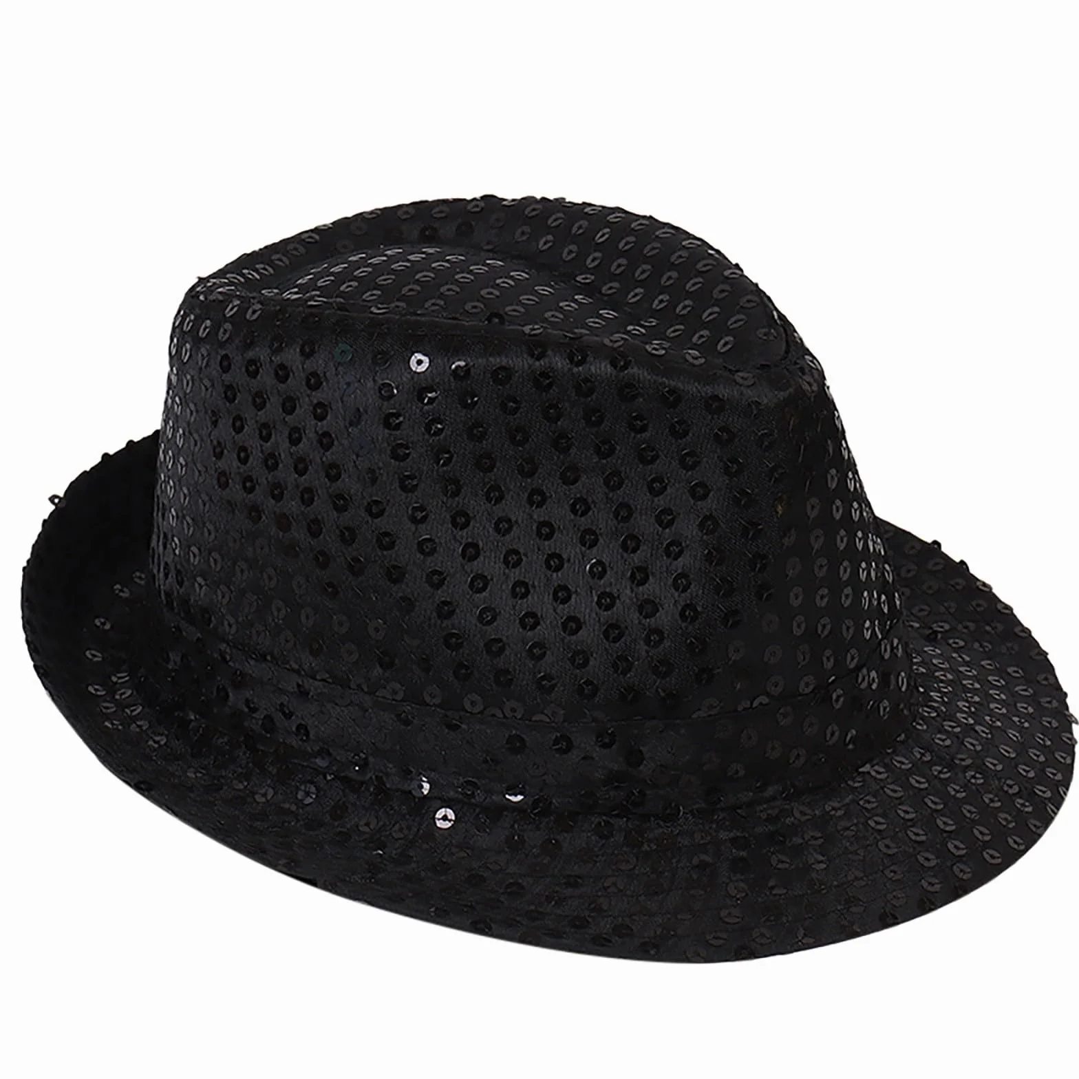 Chapeau de Performance Universel pour Enfants, Tendance, Chapeau Jazz à Paillettes Couleur Unie