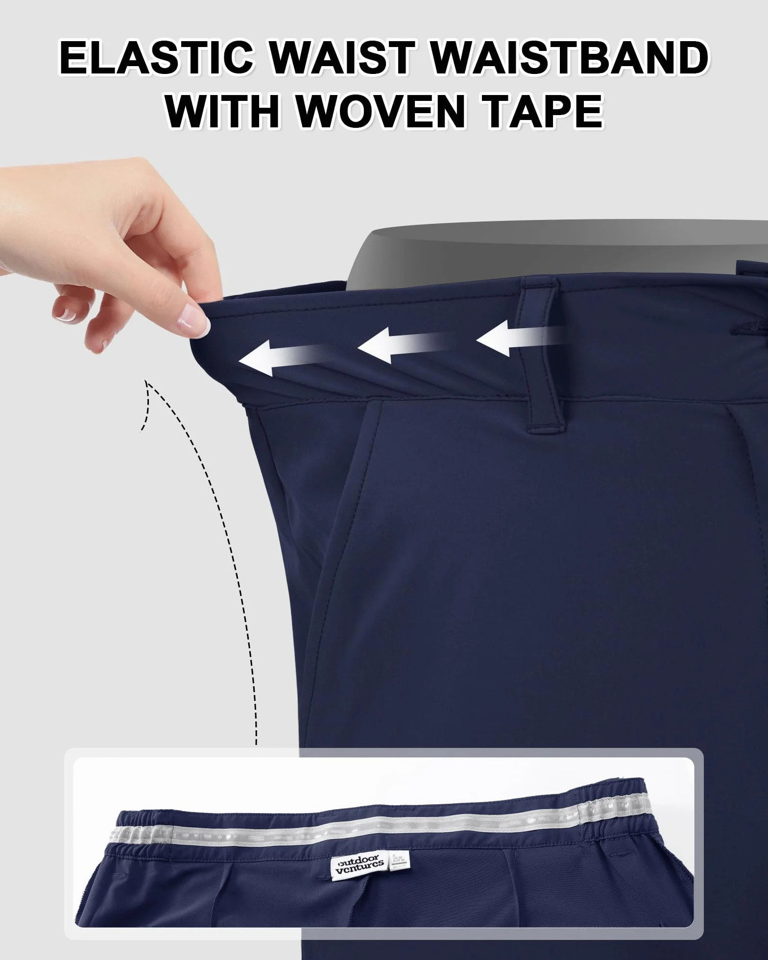 Short de golf stretch UPF 50+ pour homme - Léger - Séchage rapide - 22,4 cm