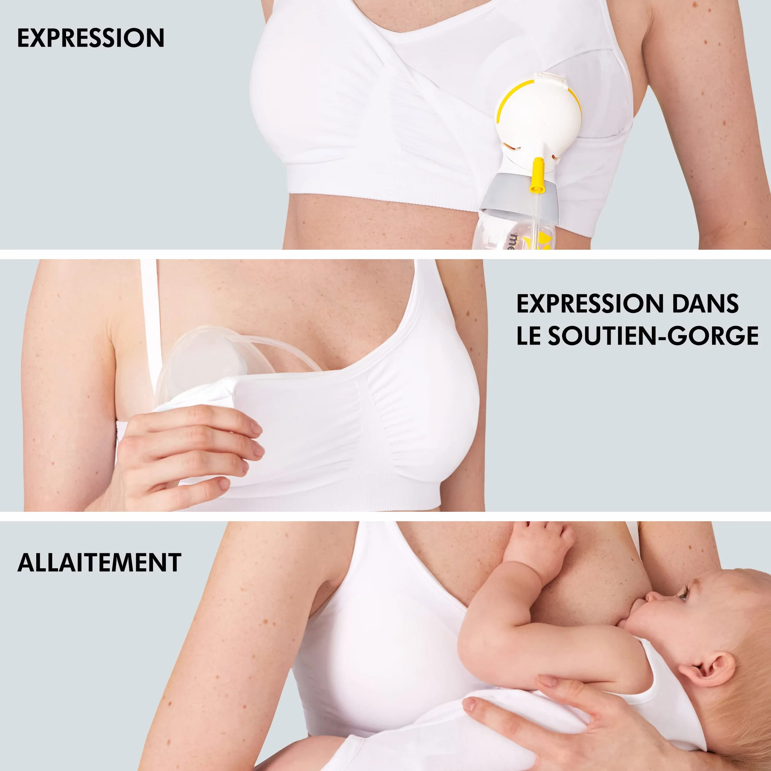 Medela Soutien-Gorge d'Allaitement 3 en 1 Respirant Léger Blanc