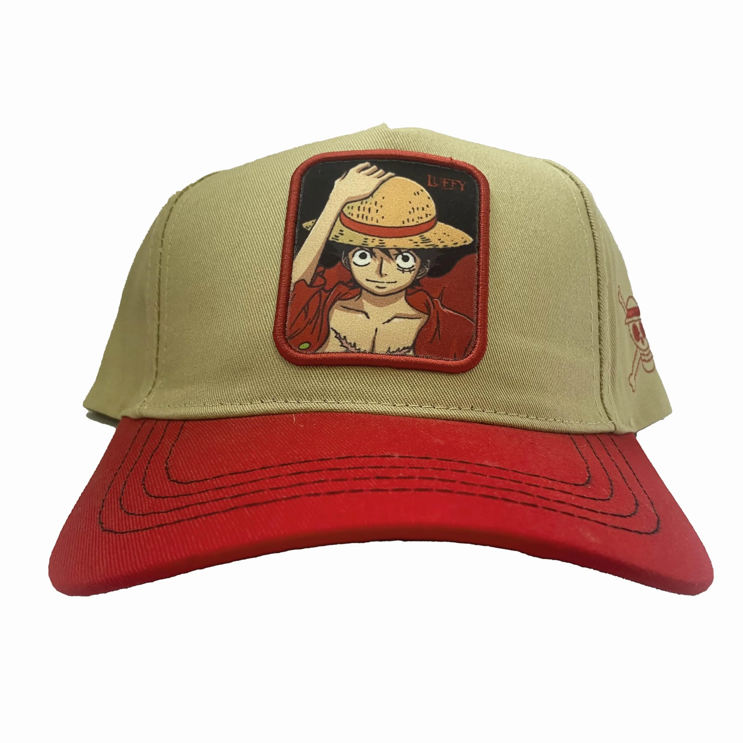 One Piece Casquette de Baseball Beige Rouge Taille Unique