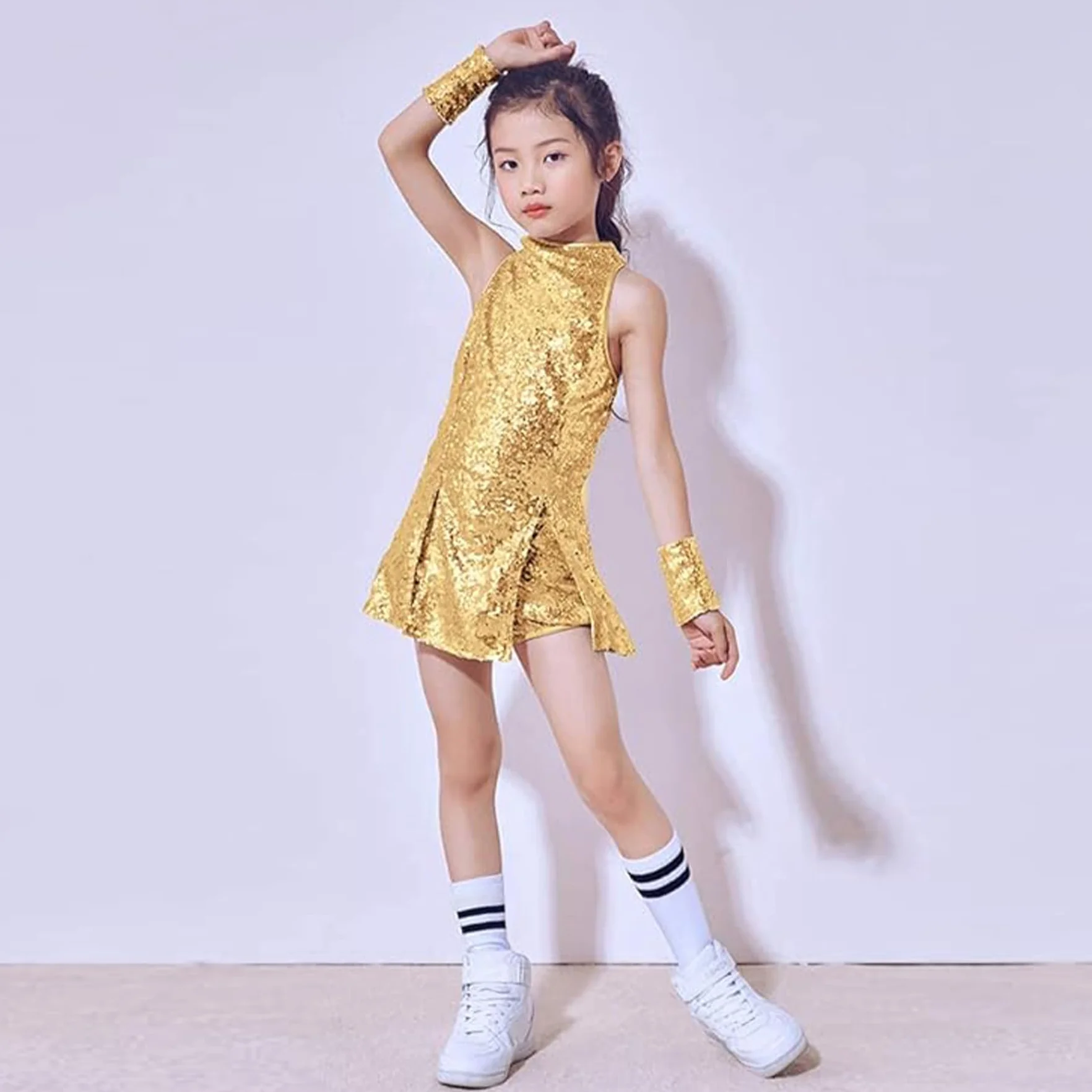LOLANTA Costume de Danse Paillettes Filles Hip Hop Tenue Scintillante