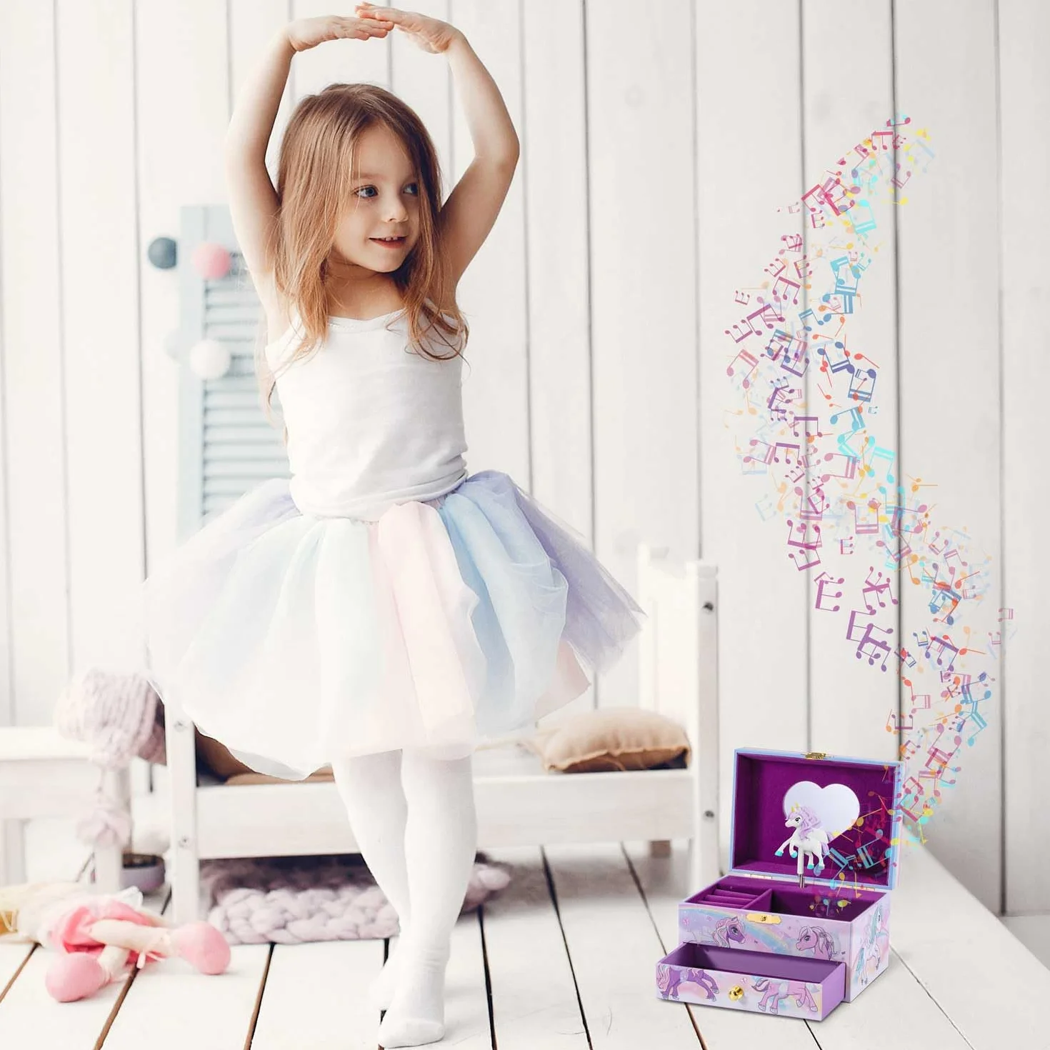 CRAZE UNICORN Boîte à Bijoux Musicale Fille avec Figurine Licorne et Rangements