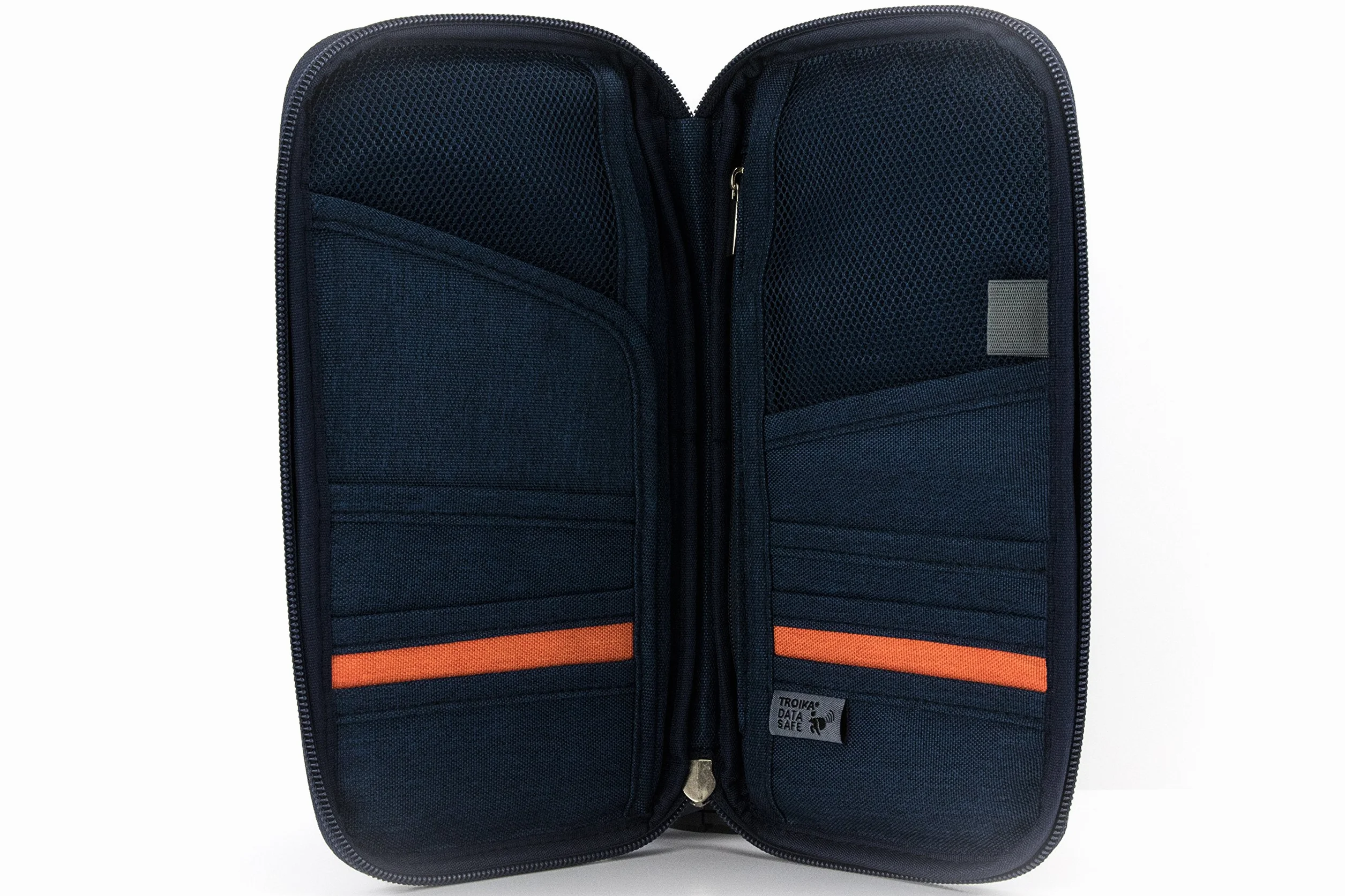 Troika Safe Flight TRV20/DB Étui pour Documents de Voyage avec Protection RFID 12 Compartiments Polyester Bleu