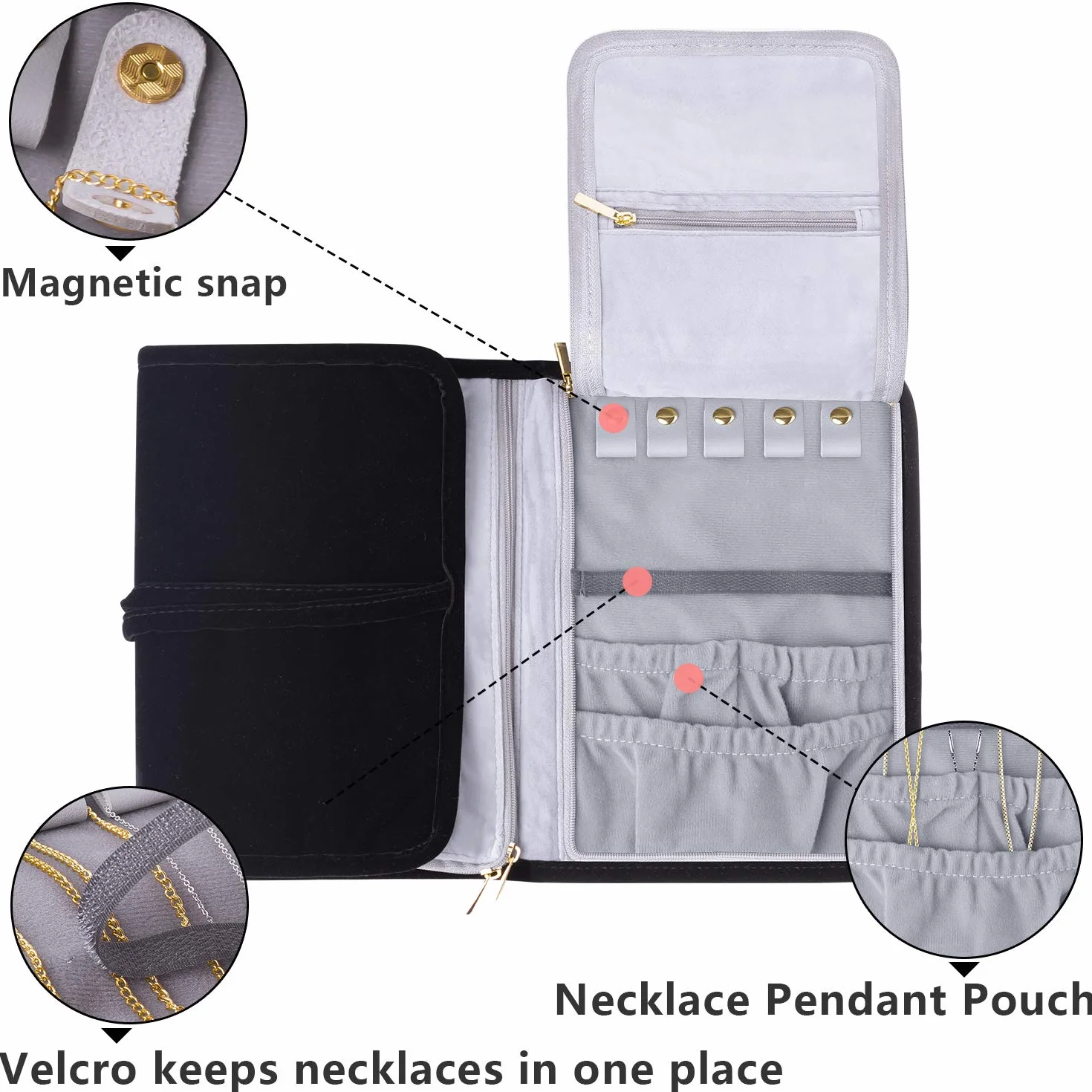 Teamoy Trousse Rouleau à Bijoux de Voyage, Organisateur Multifonctionnel pour Bijoux