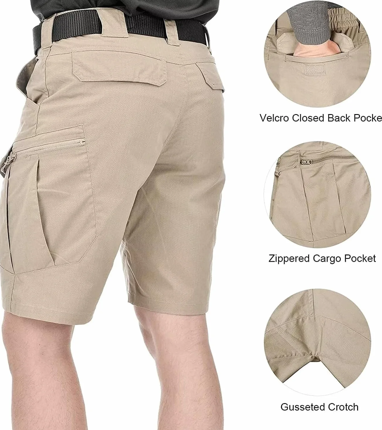 Shorts Homme Sport Tactiques Imperméables Multi-Poches Cargo Shorts Plein Air Chasse Pêche