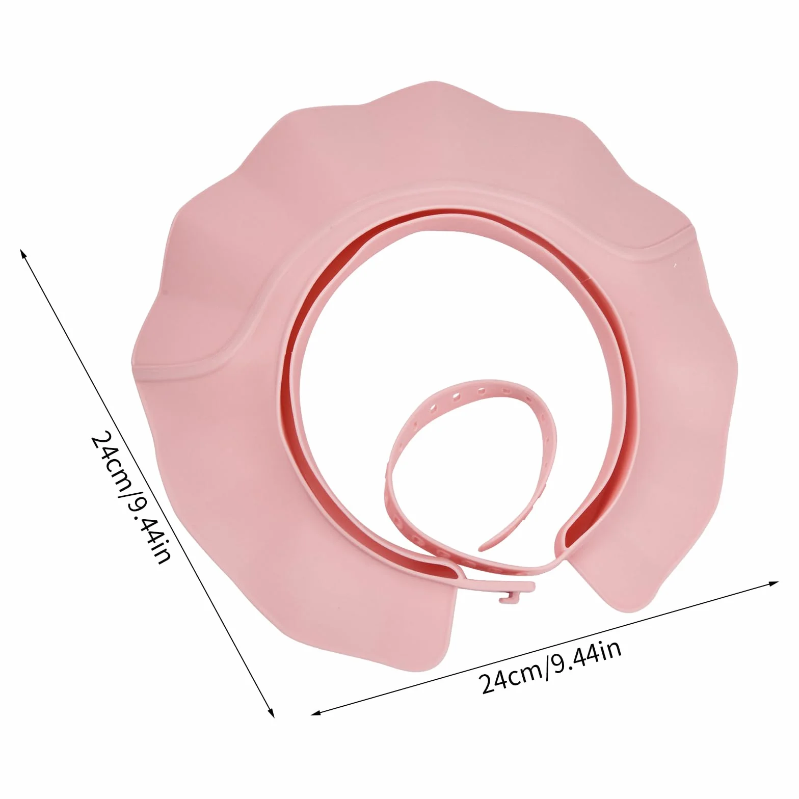 Visière Bain Silicone Réglable Trois en un Protection Yeux Oreilles Enfant Rose